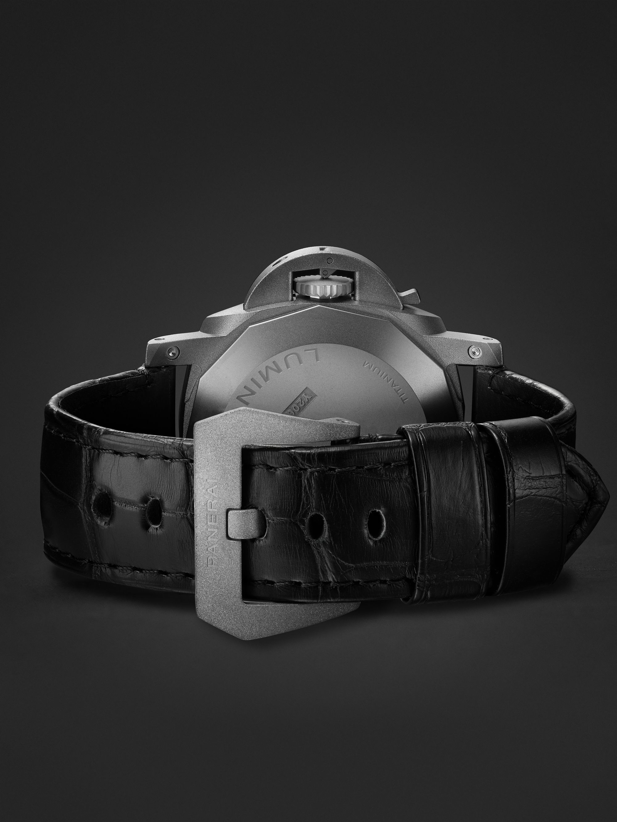 PANERAI Luminor Chrono Flyback Zebra Automatic 44mm Titanium and Alligator Watch, Ref. No. PAM01297