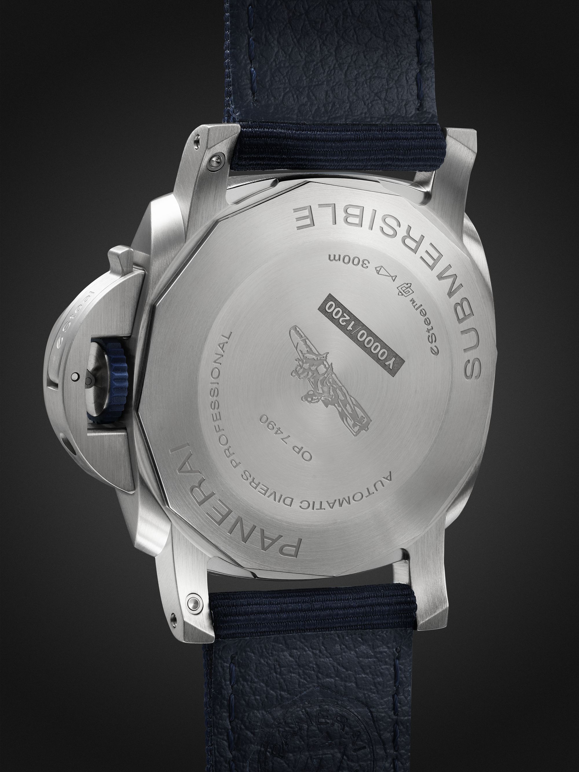 PANERAI Submersible QuarantaQuattro Automatic 44mm eSteel™ and Webbing Watch, Ref. No. PAM01289