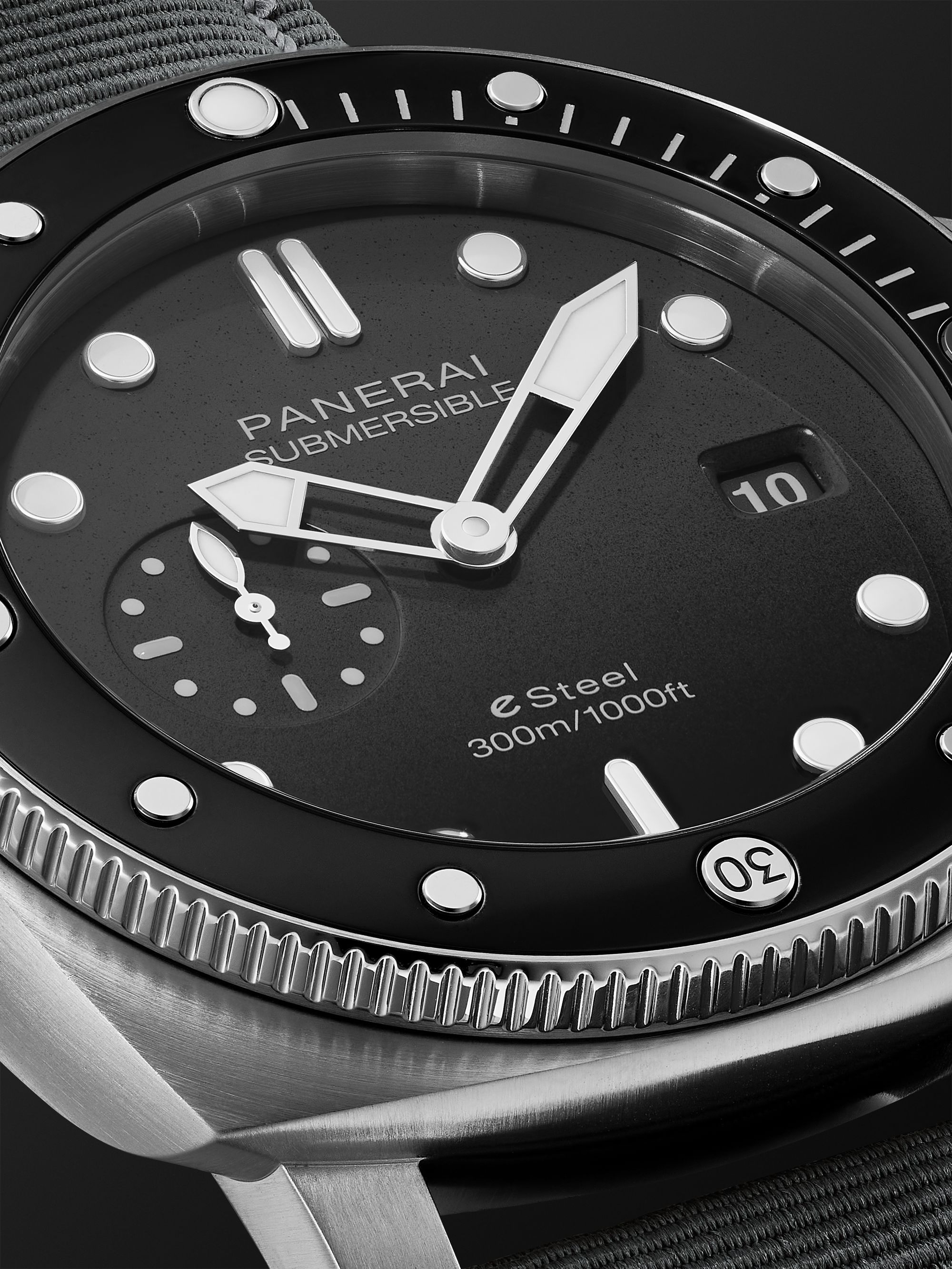 PANERAI Submersible QuarantaQuattro Automatic 44mm eSteel™ and Webbing Watch, Ref. No. PAM01288