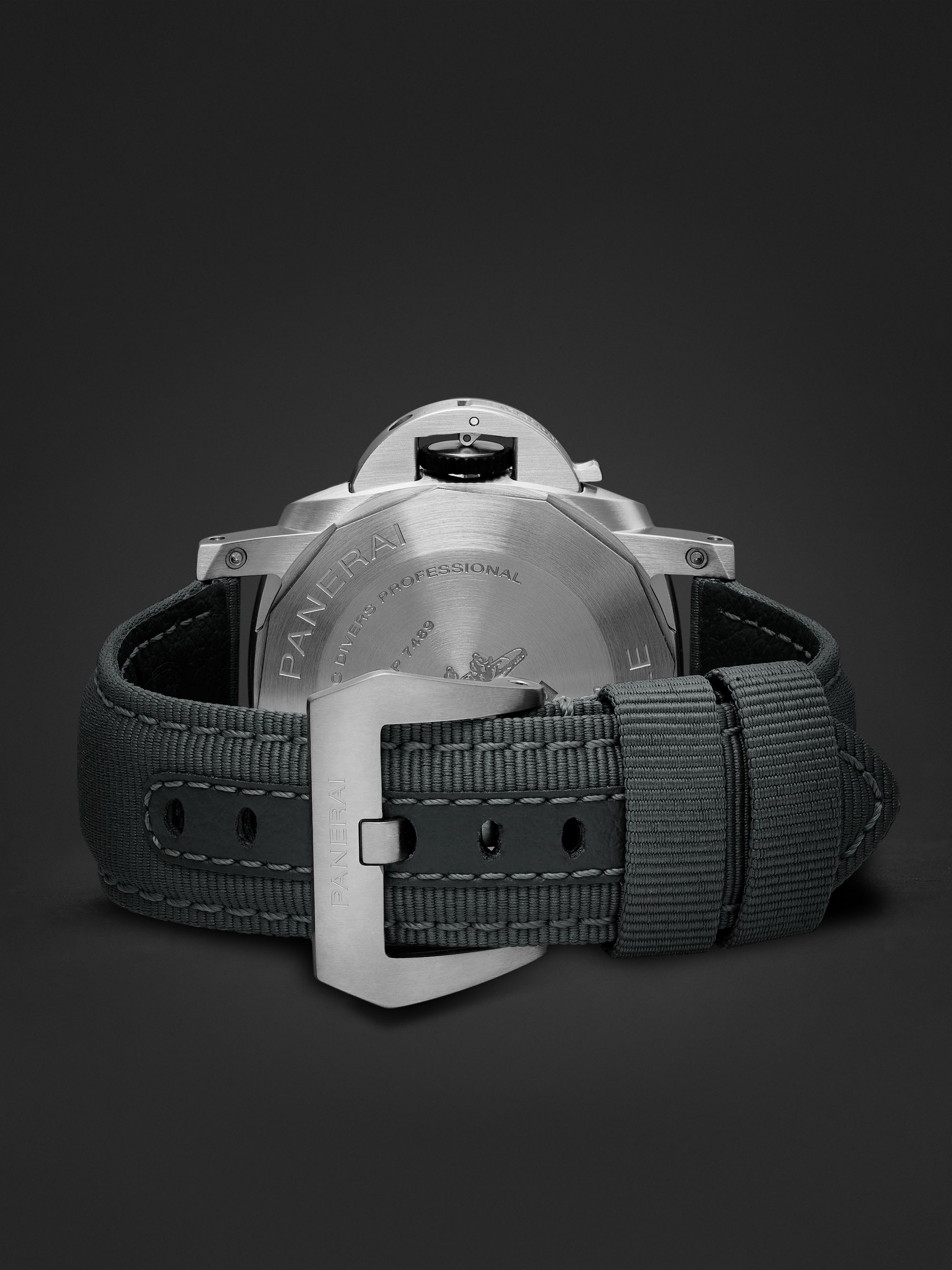 PANERAI Submersible QuarantaQuattro Automatic 44mm eSteel™ and Webbing Watch, Ref. No. PAM01288