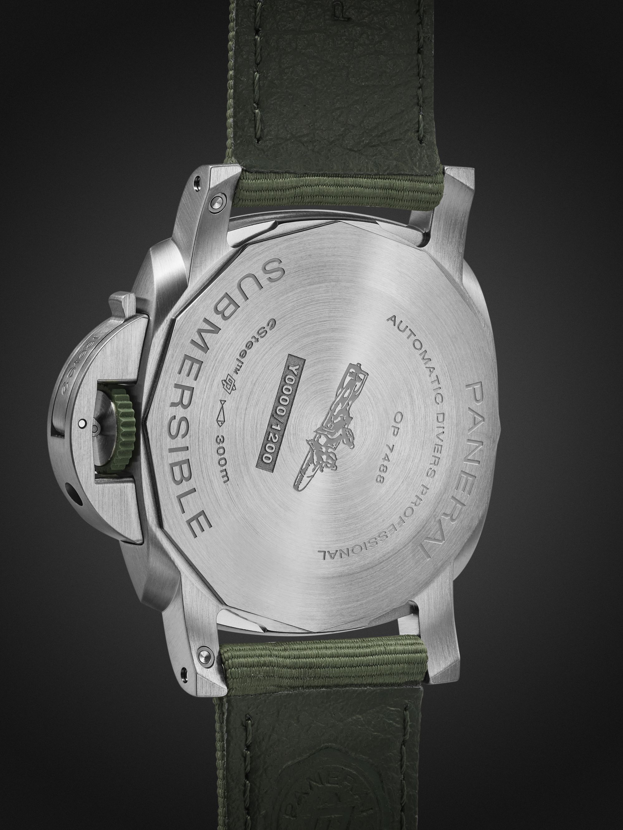PANERAI Submersible QuarantaQuattro Automatic 44mm eSteel™ and Webbing Watch, Ref. No. PAM01287