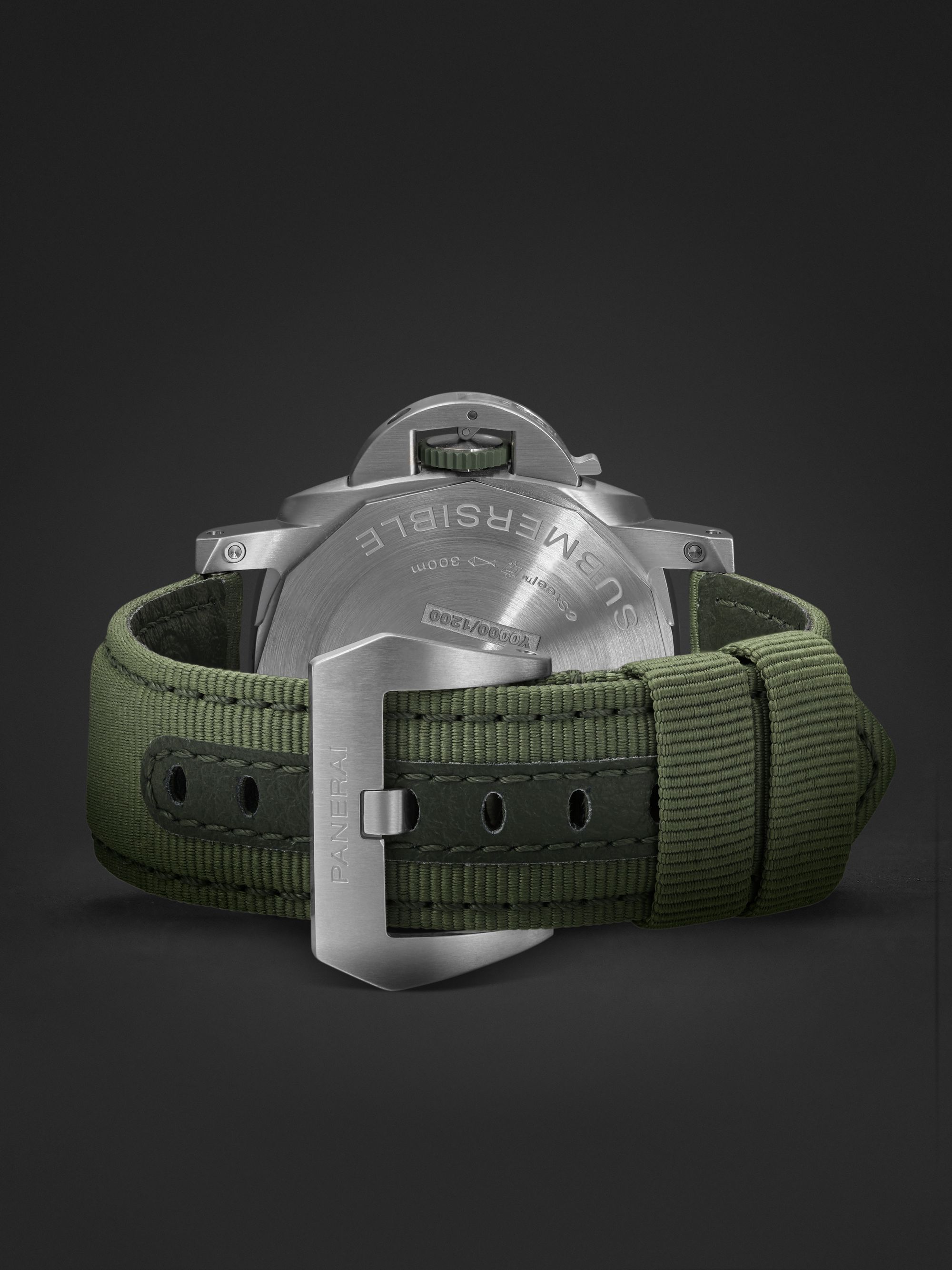 PANERAI Submersible QuarantaQuattro Automatic 44mm eSteel™ and Webbing Watch, Ref. No. PAM01287