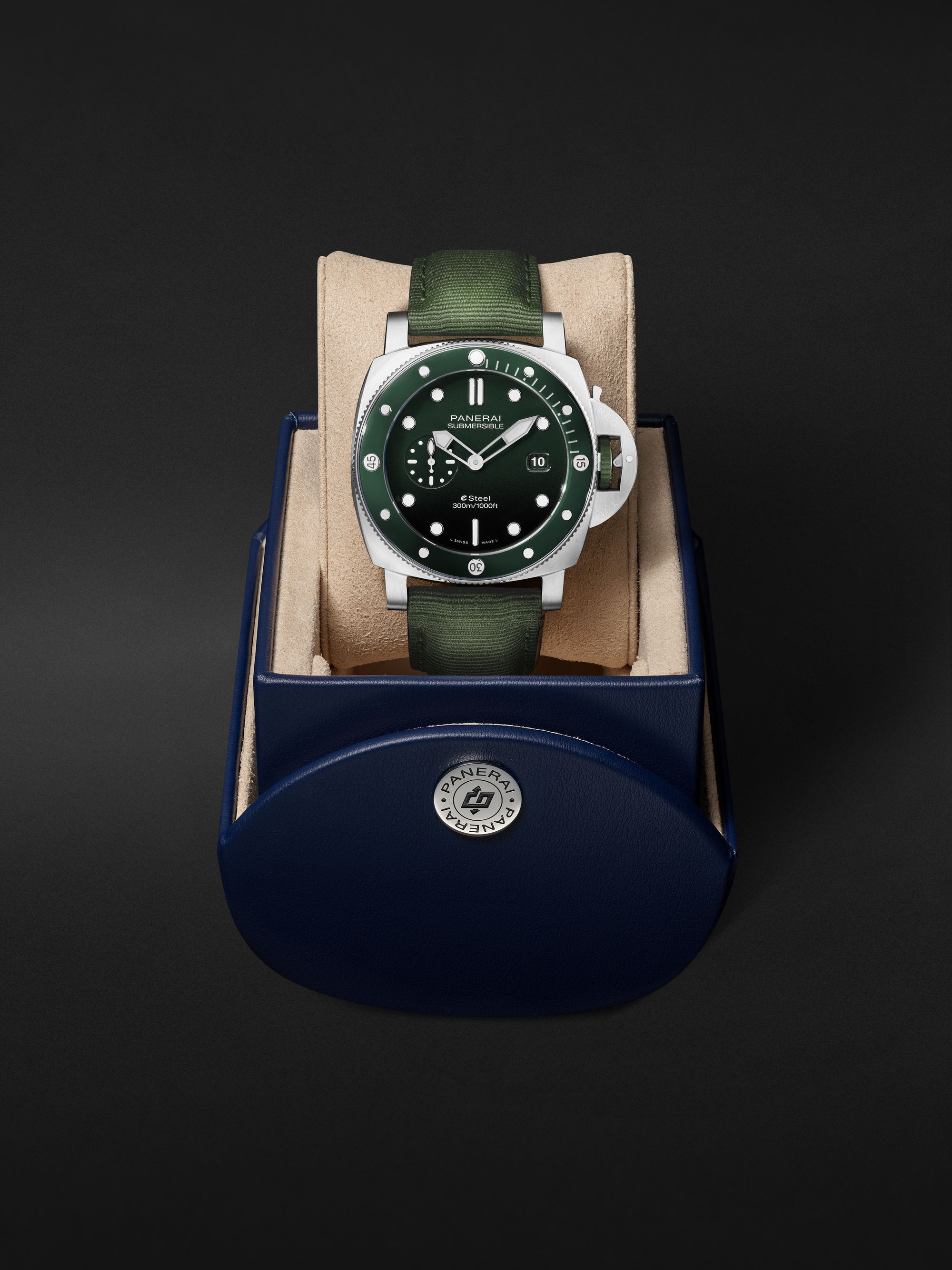 PANERAI Submersible QuarantaQuattro Automatic 44mm eSteel™ and Webbing Watch, Ref. No. PAM01287