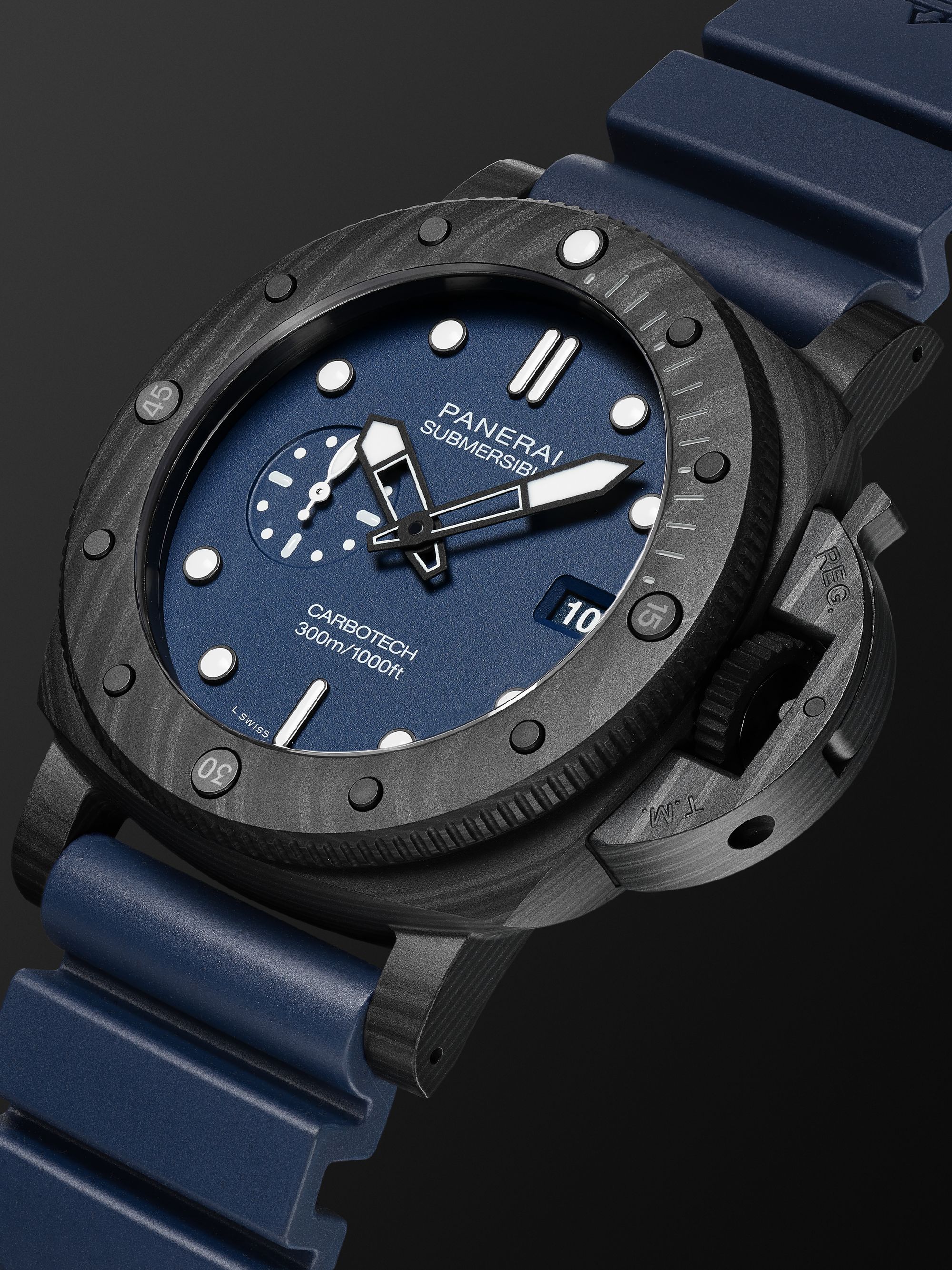 PANERAI Submersible QuarantaQuattro Automatic 44mm Carbotech™ and Rubber Watch, Ref. No. PAM01232