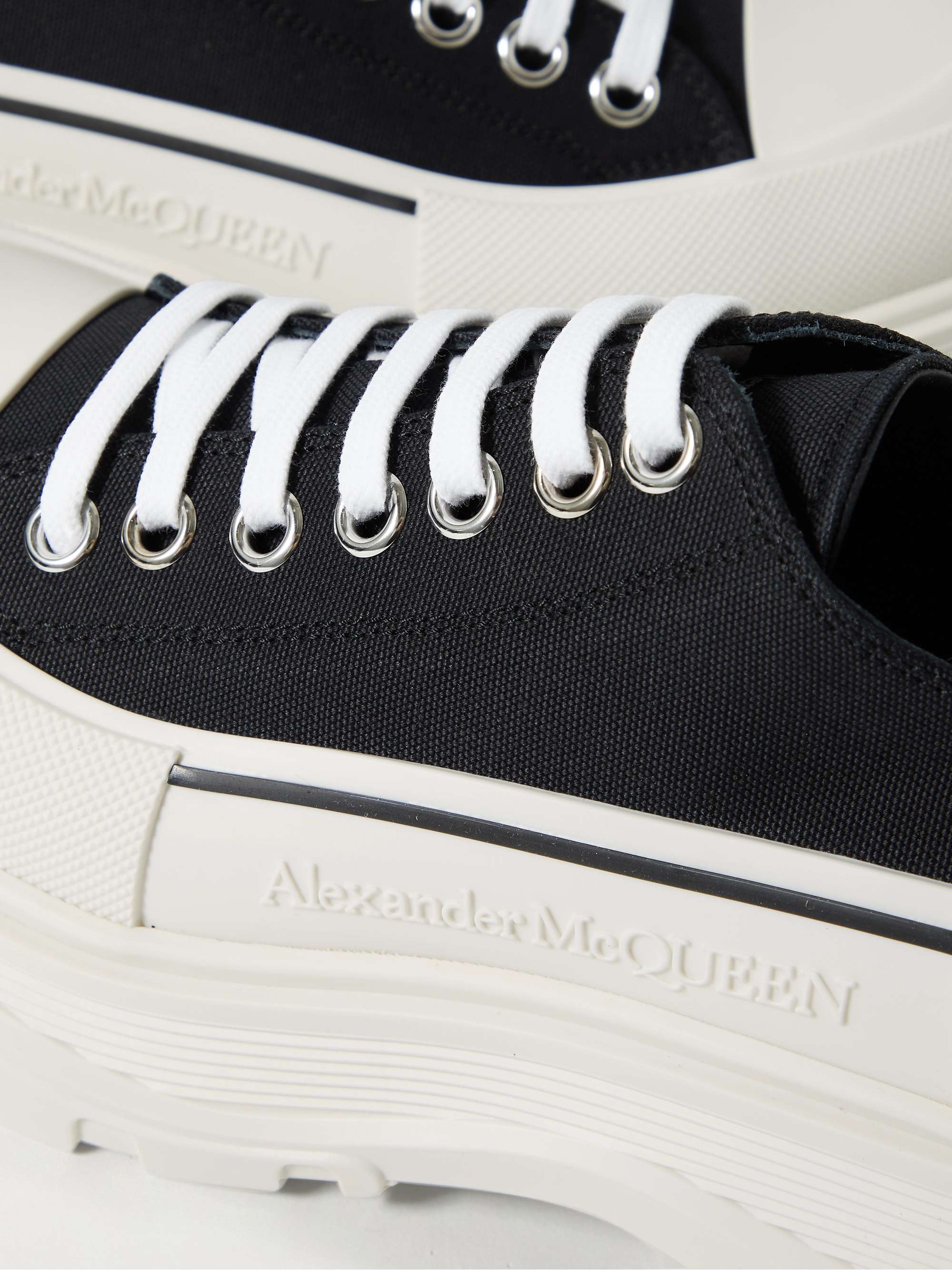 ALEXANDER MCQUEEN Tread Slick Exaggerated-Sole Canvas Sneakers