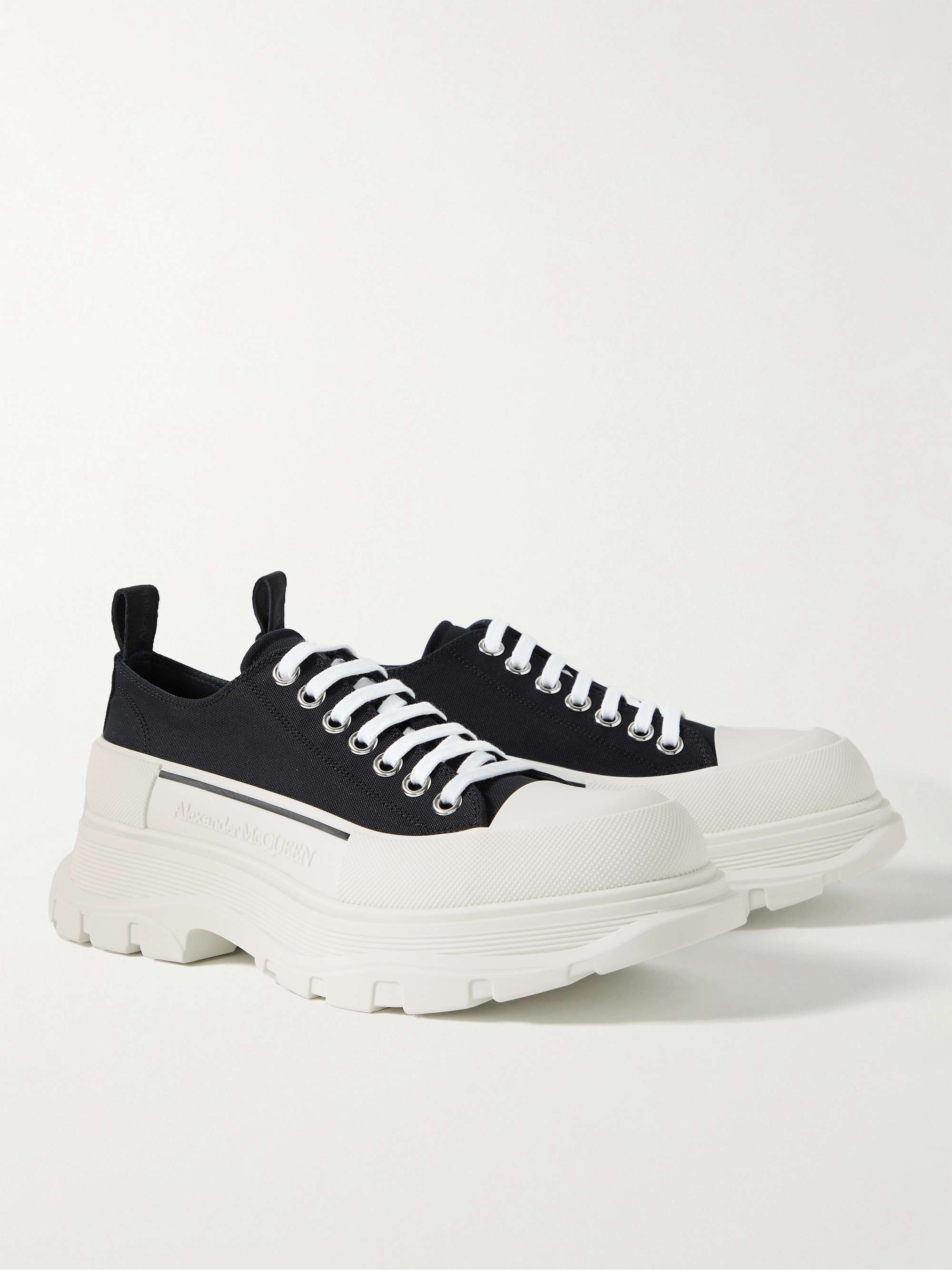 ALEXANDER MCQUEEN Tread Slick Exaggerated-Sole Canvas Sneakers