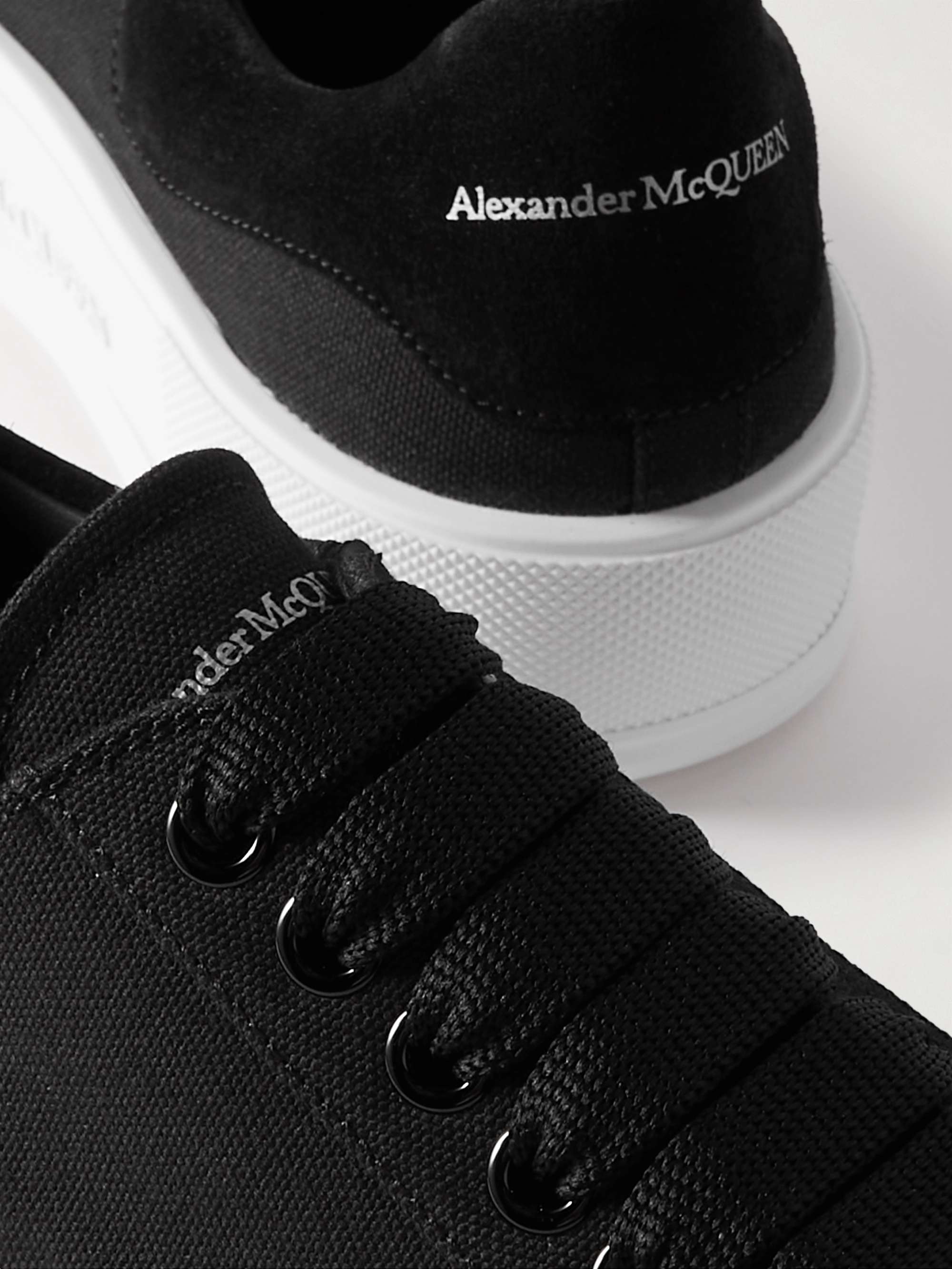 ALEXANDER MCQUEEN Exaggerated-Sole Suede-Trimmed Canvas Sneakers