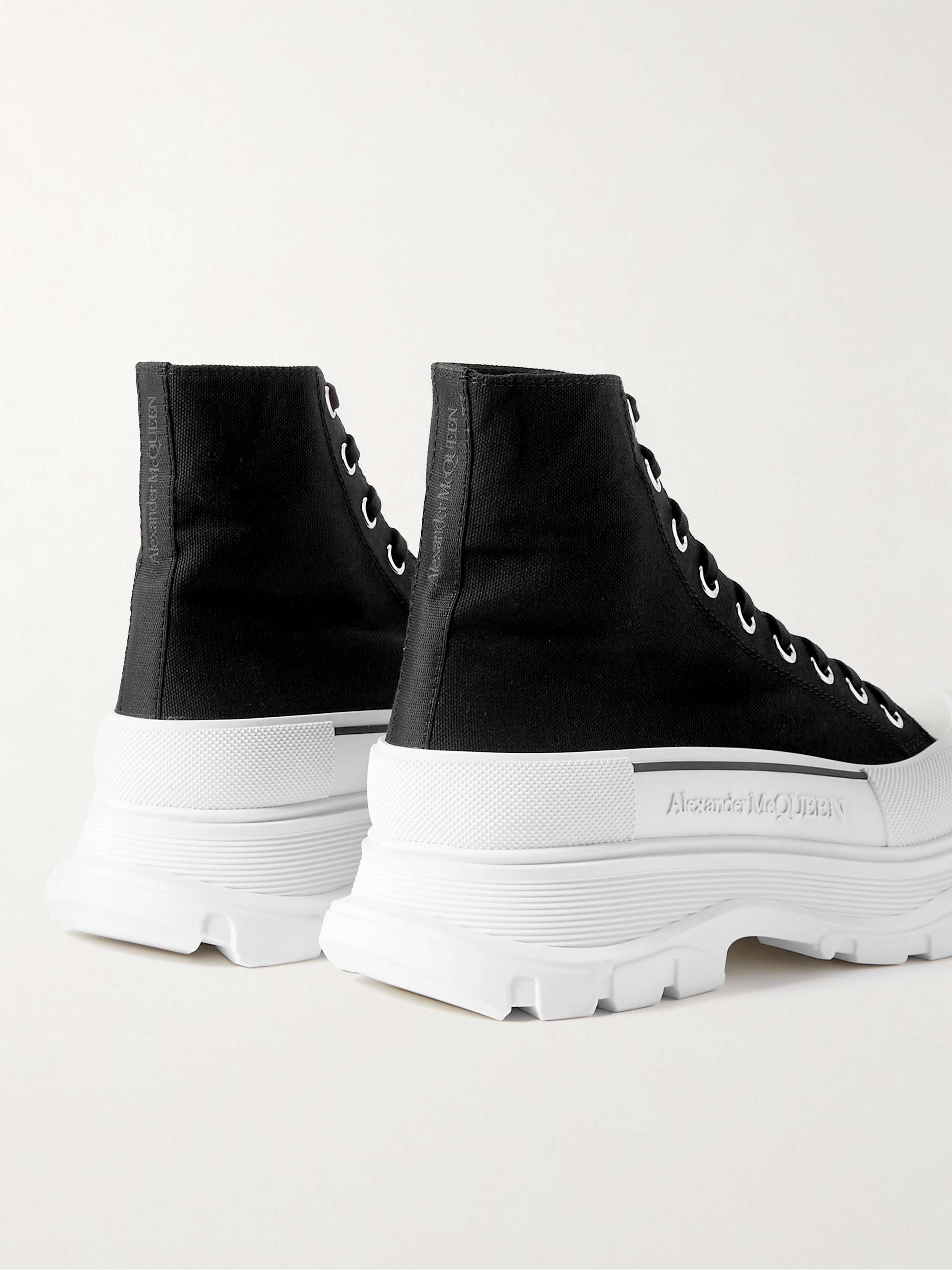 ALEXANDER MCQUEEN Tread Slick Exaggerated-Sole Canvas Boots