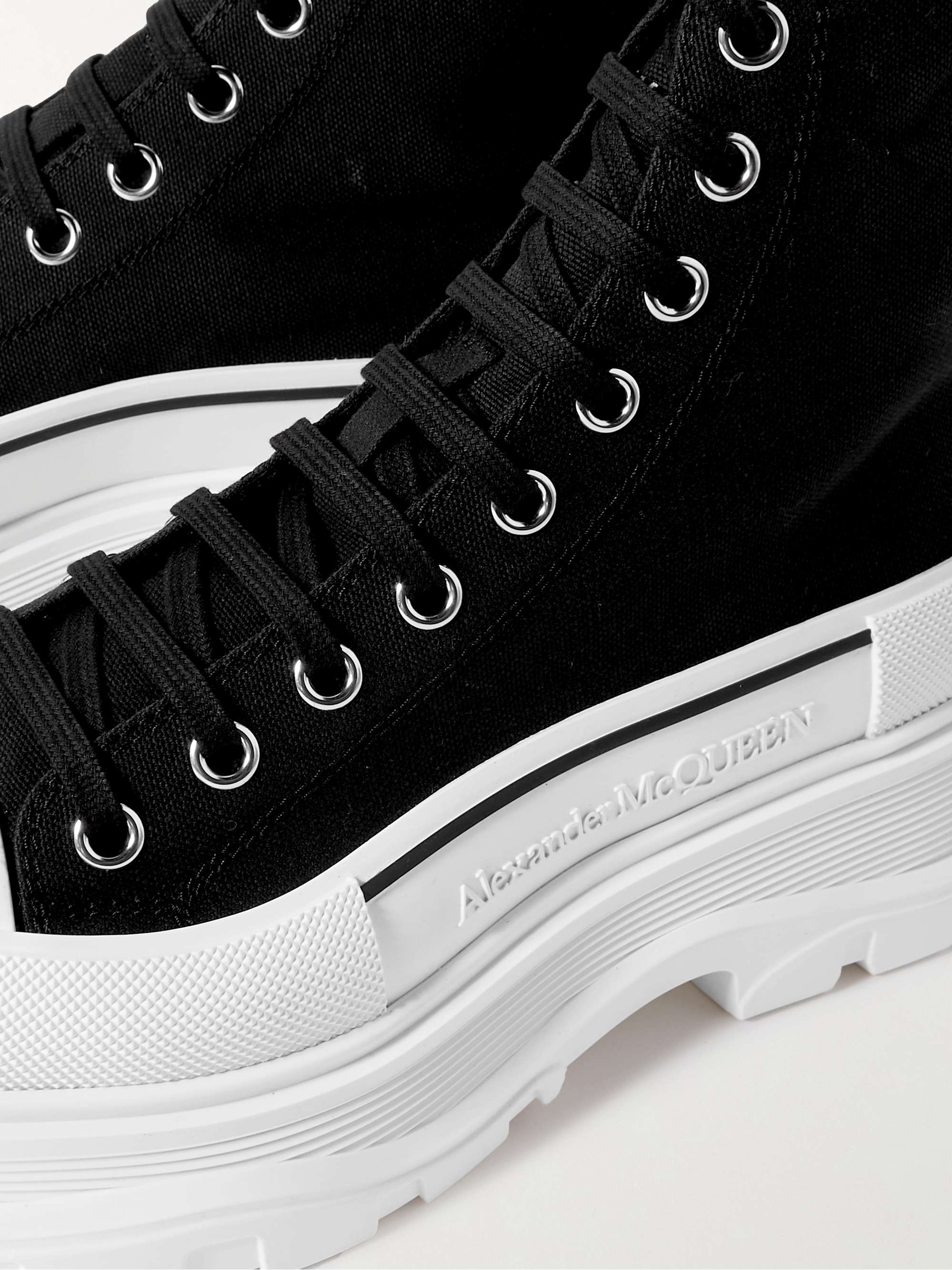 ALEXANDER MCQUEEN Tread Slick Exaggerated-Sole Canvas Boots