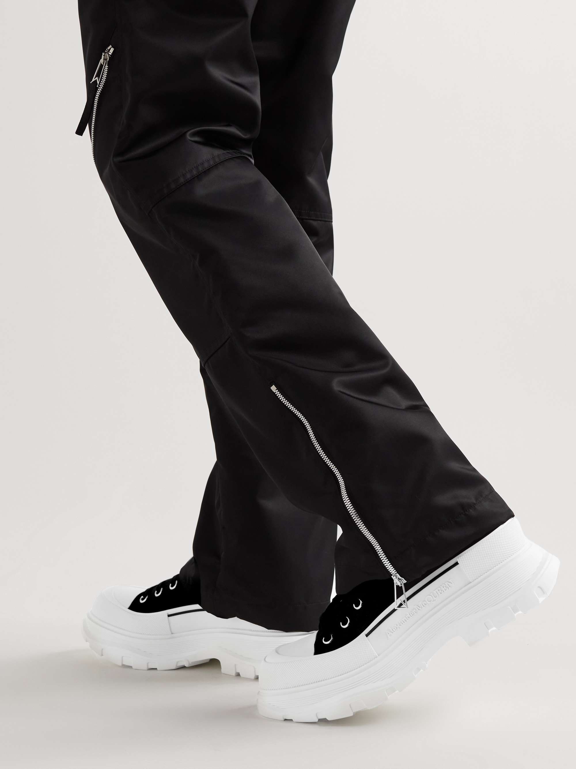 ALEXANDER MCQUEEN Tread Slick Exaggerated-Sole Canvas Boots