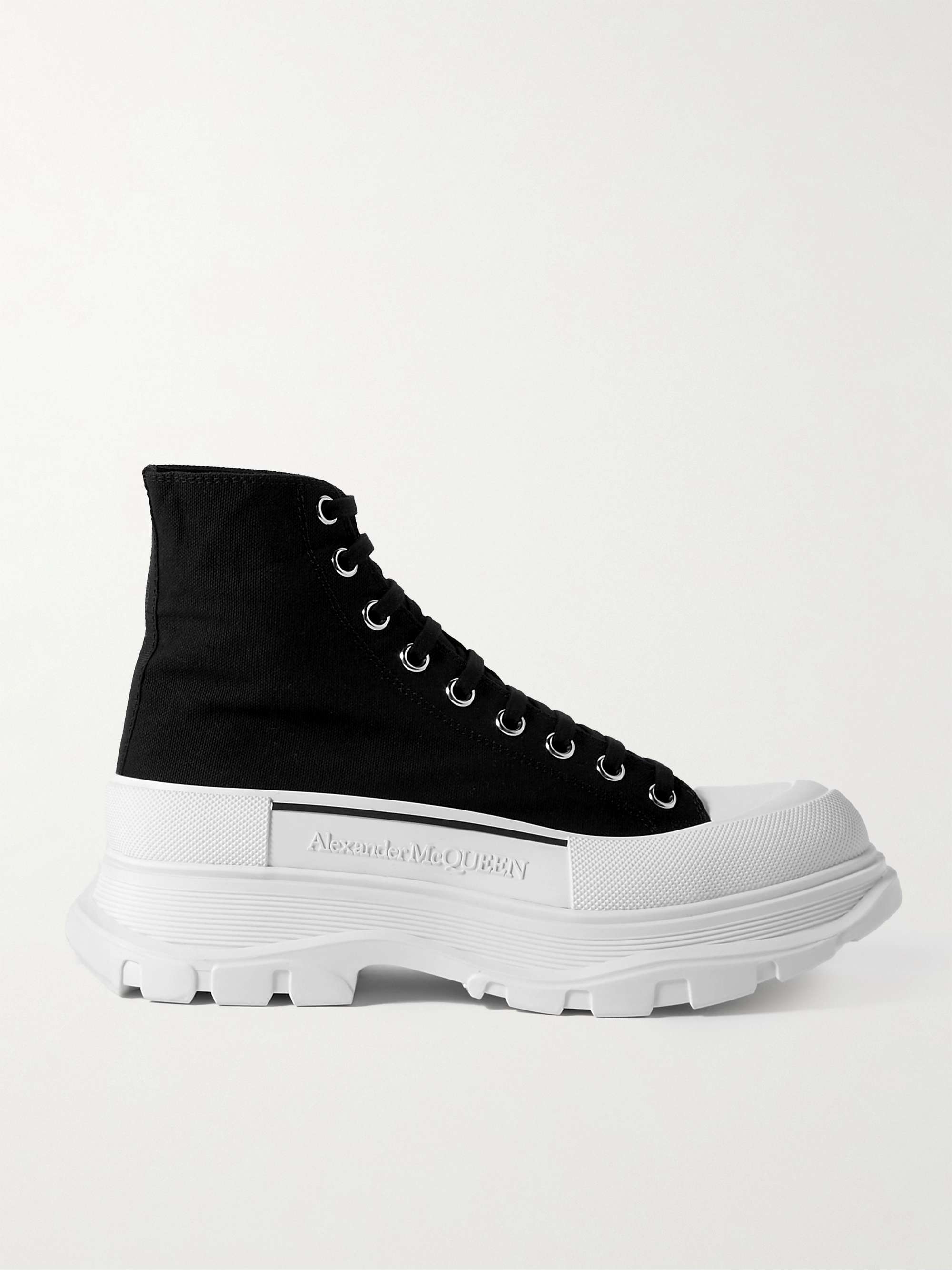 hverdagskost Intakt deadline ALEXANDER MCQUEEN Tread Slick Exaggerated-Sole Canvas Boots for Men | MR  PORTER