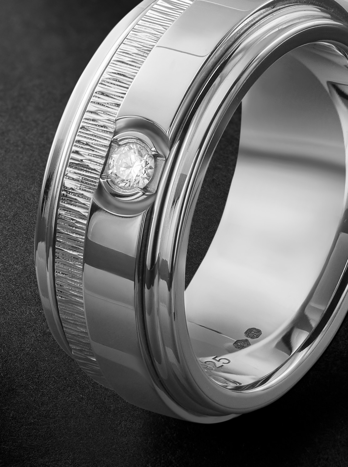 Shop Piaget Possession Large Engraved 18-karat White Gold Diamond Ring In Silver