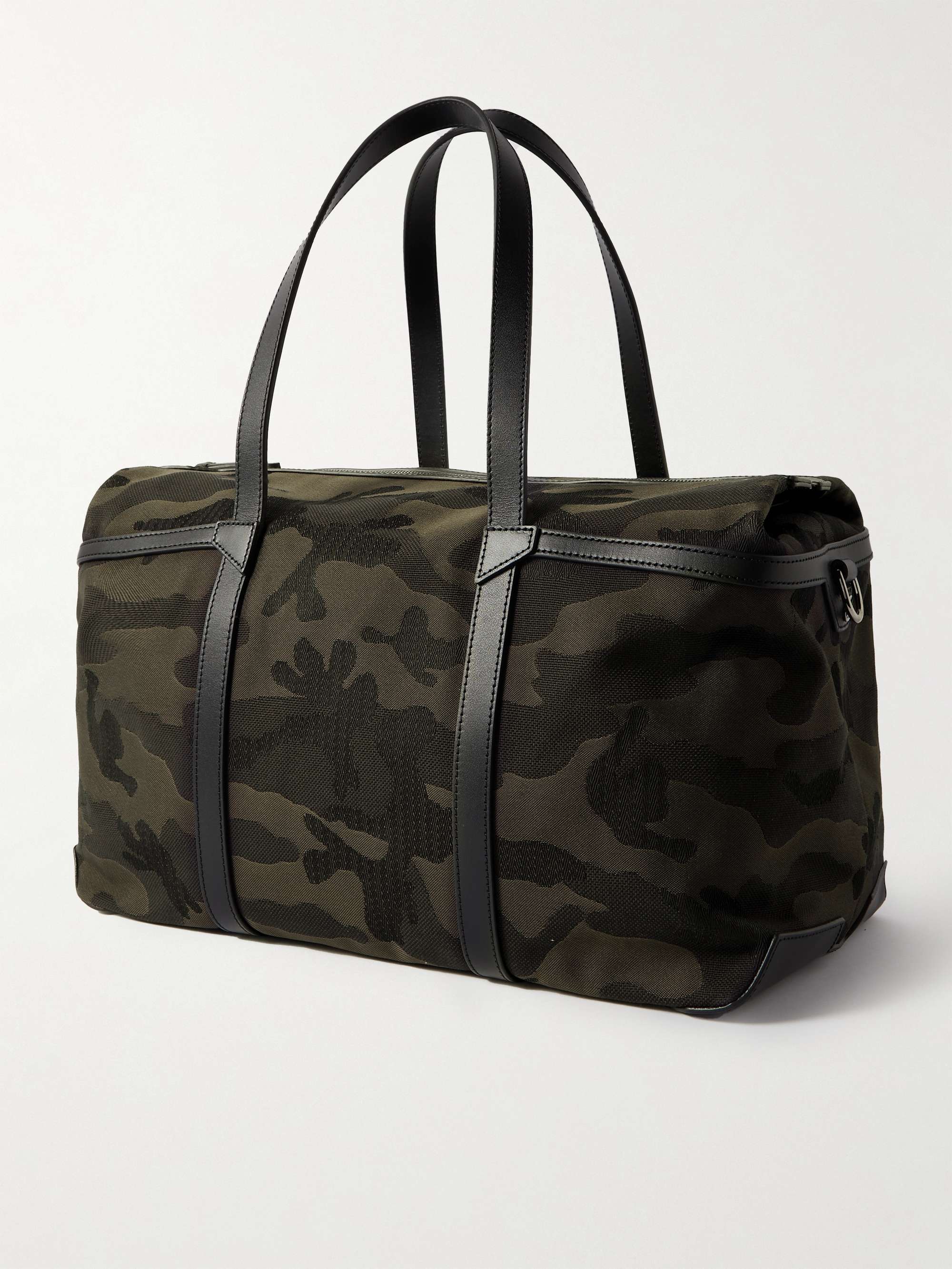 MISMO M/S Tour Leather-Trimmed Camouflage-Jacquard Holdall