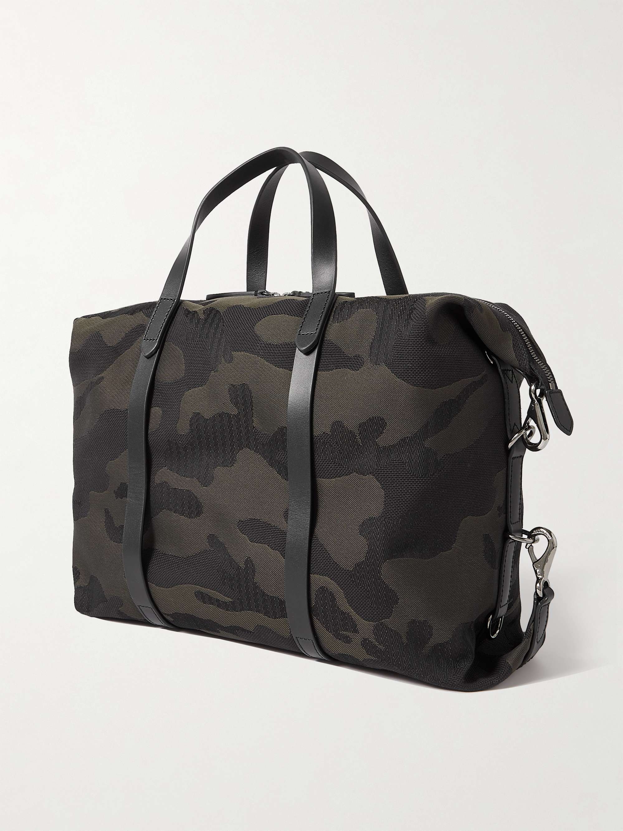 MISMO Utility Leather-Trimmed Camouflage-Jacquard Holdall