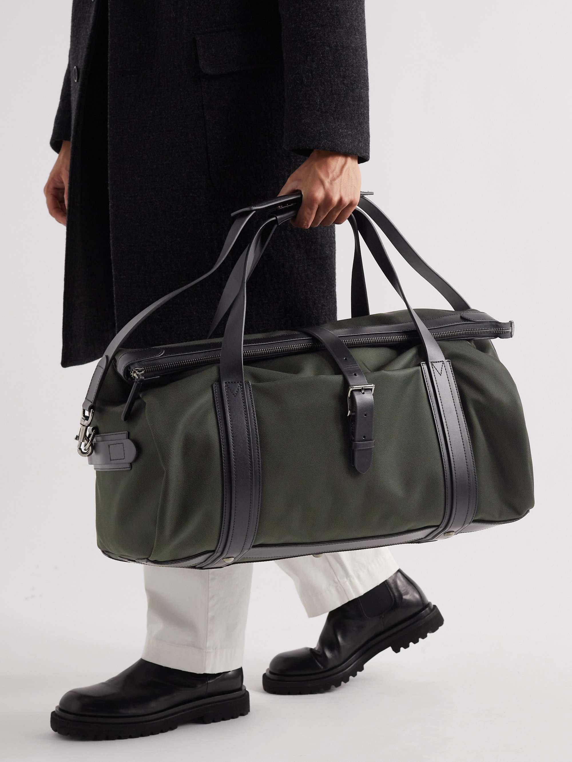 MISMO M/S Explorer Leather-Trimmed Ballistic Nylon Holdall