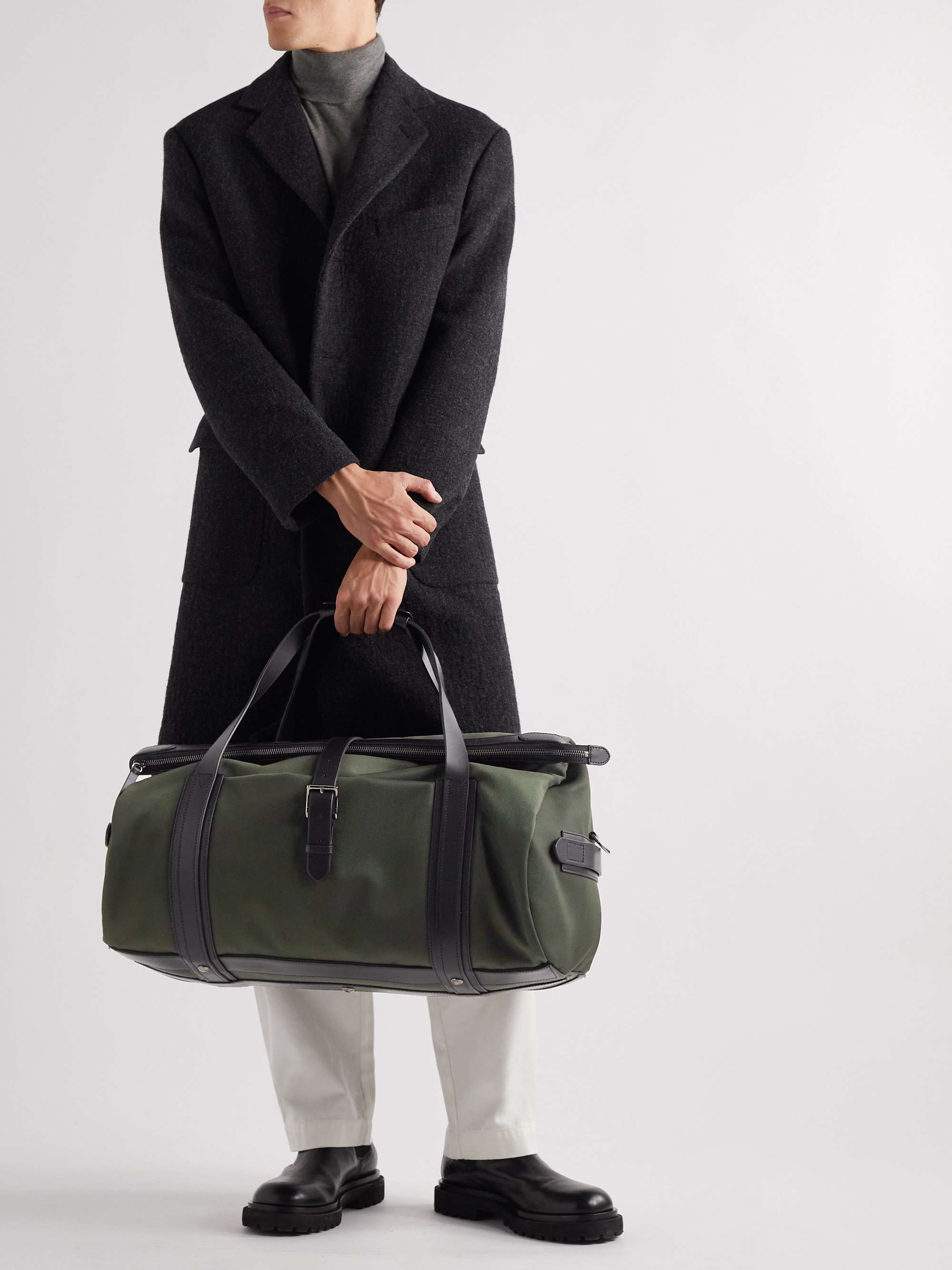 MISMO M/S Explorer Leather-Trimmed Ballistic Nylon Holdall