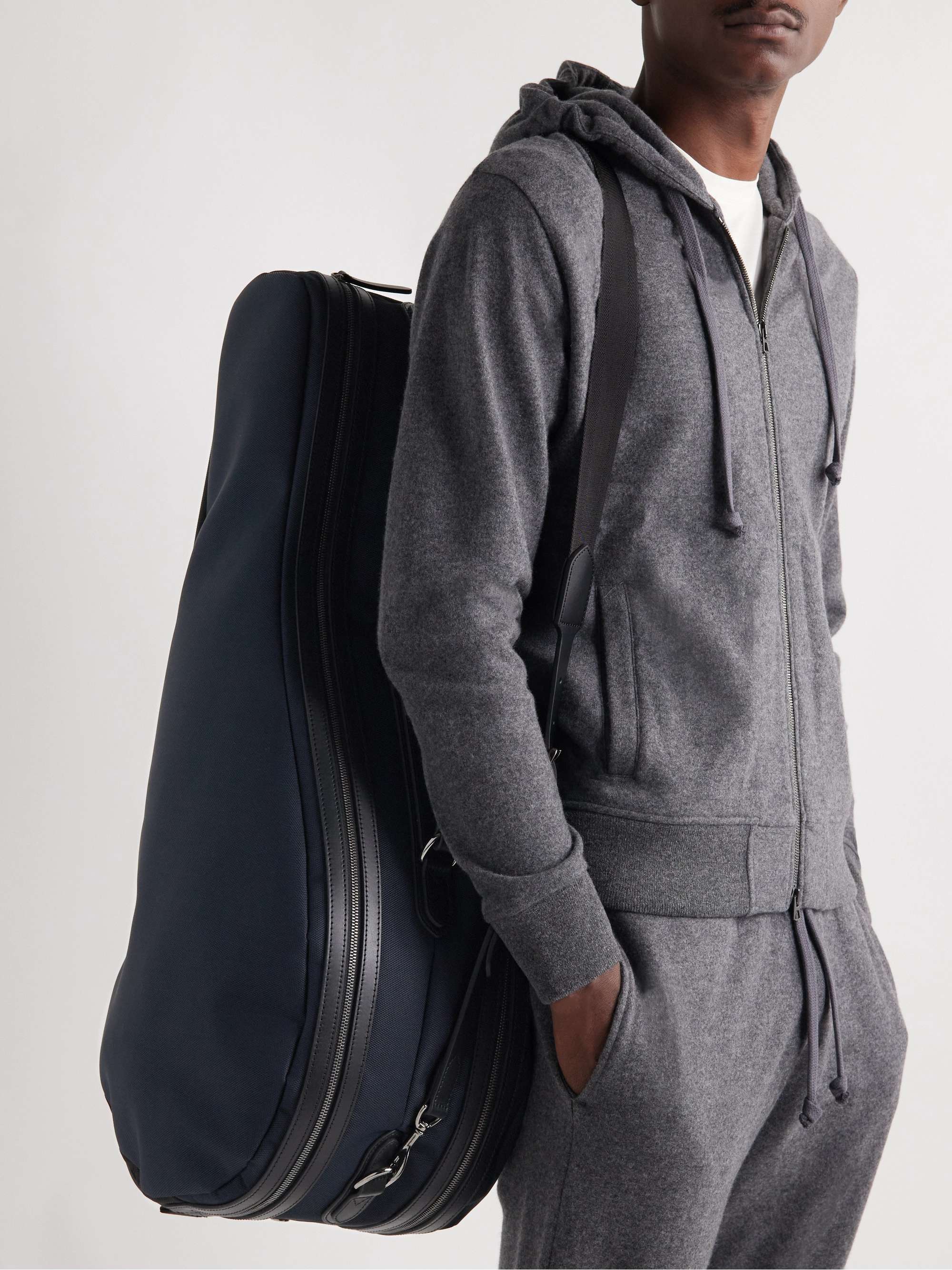 MISMO Leather-Trimmed Ballistic Nylon Tennis Bag