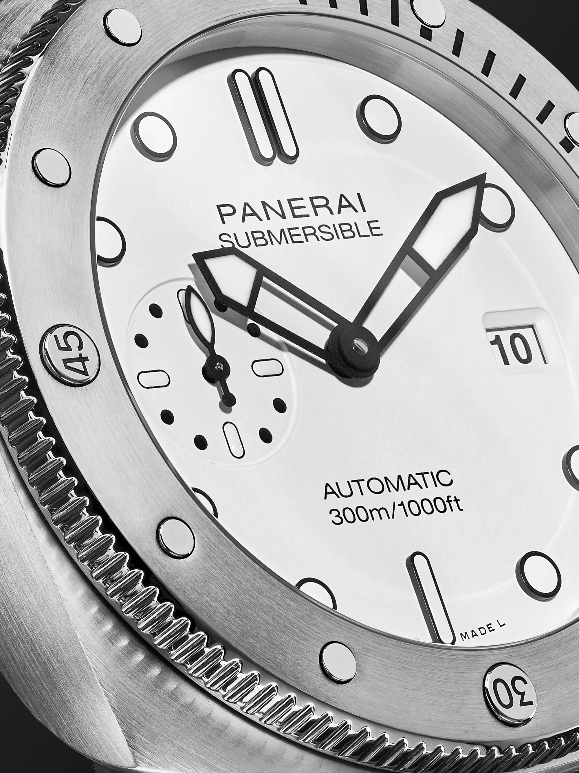 PANERAI Submersible QuarantaQuattro Automatic 44mm Brushed Stainless Steel and Rubber Watch, Ref. No. PAM01226