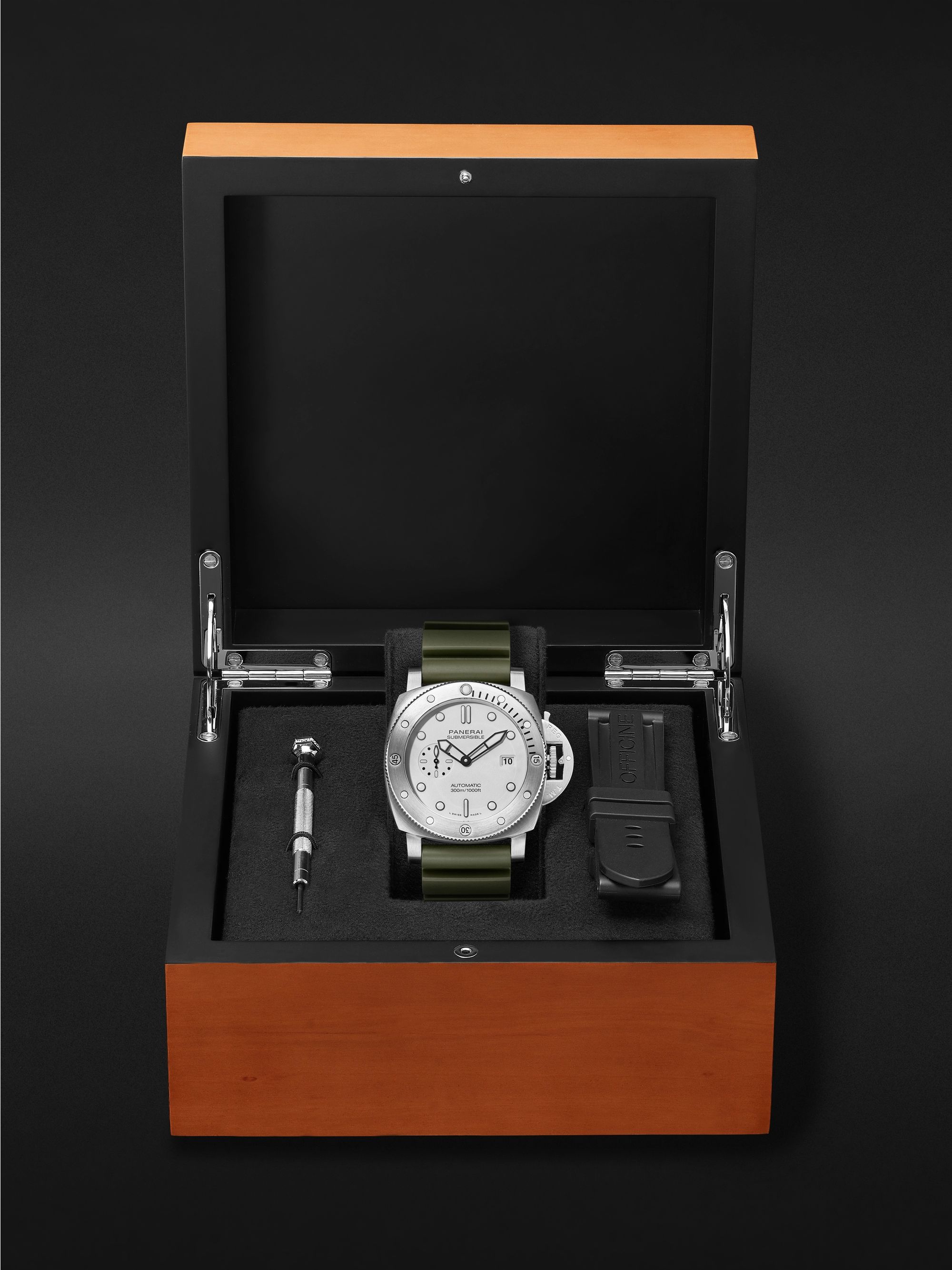 PANERAI Submersible QuarantaQuattro Automatic 44mm Brushed Stainless Steel and Rubber Watch, Ref. No. PAM01226