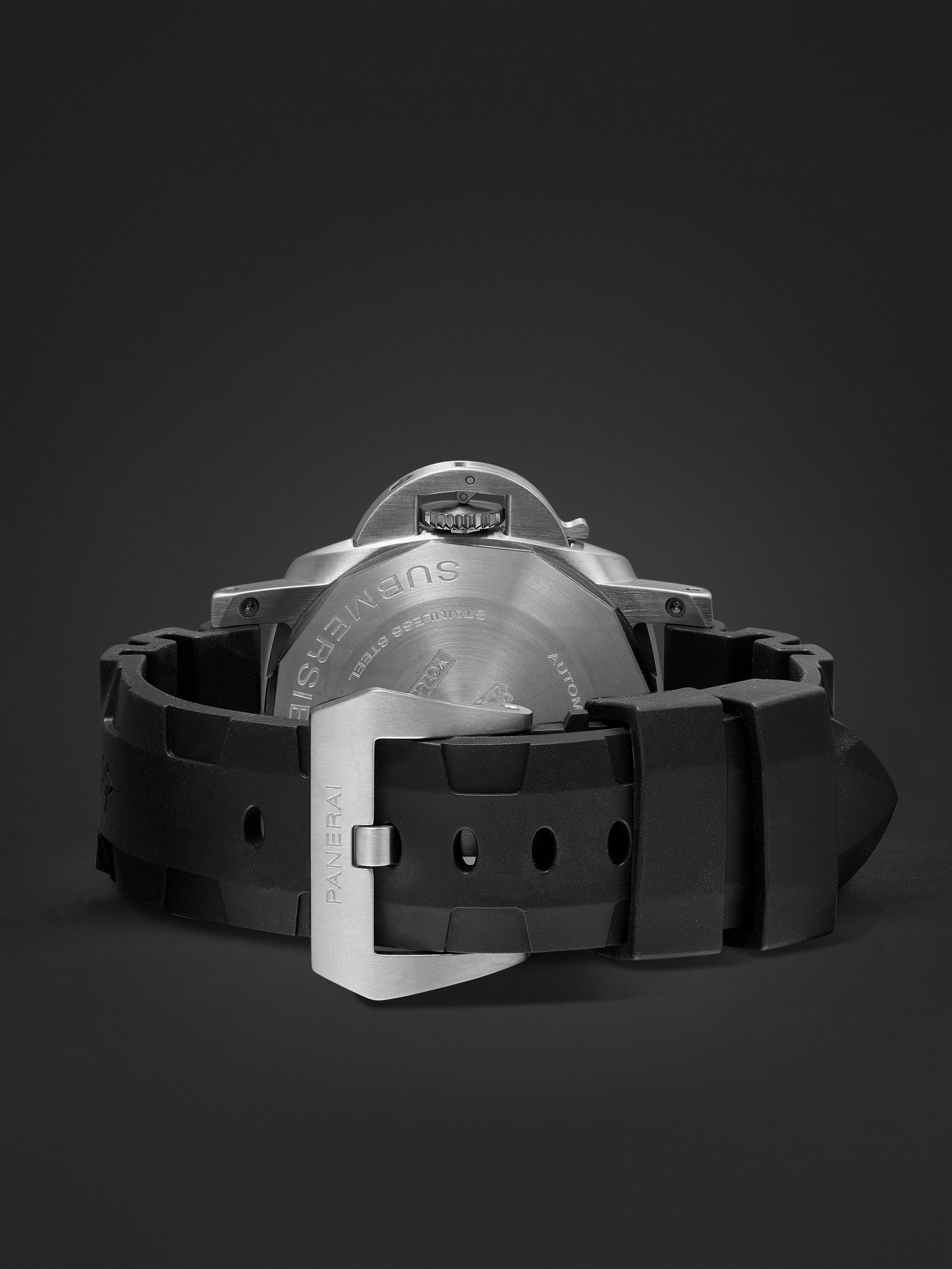 PANERAI Submersible QuarantaQuattro Automatic 44mm Brushed Stainless Steel and Rubber Watch, Ref. No. PAM01229
