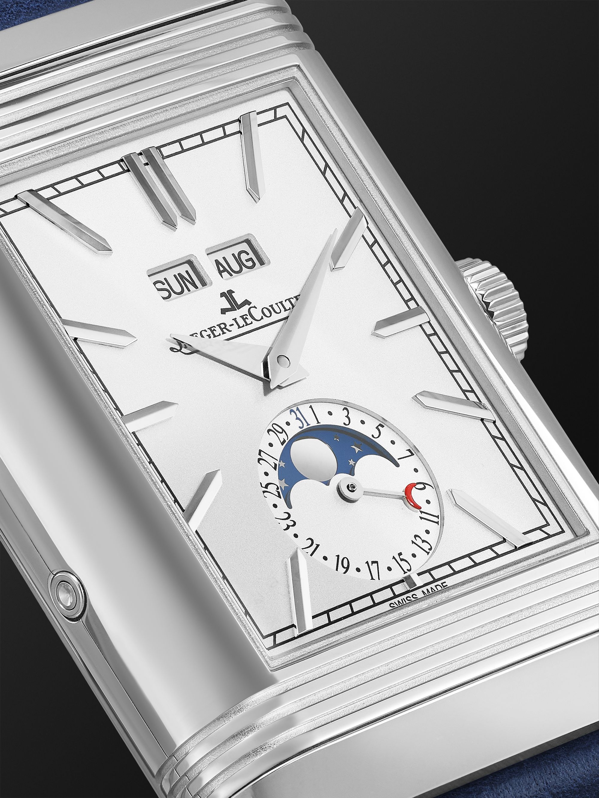 JAEGER-LECOULTRE + Casa Fagliano Reverso Tribute Duoface Calendar 29.9mm Stainless Steel, Leather and Canvas Watch, Ref. No. Q3918420