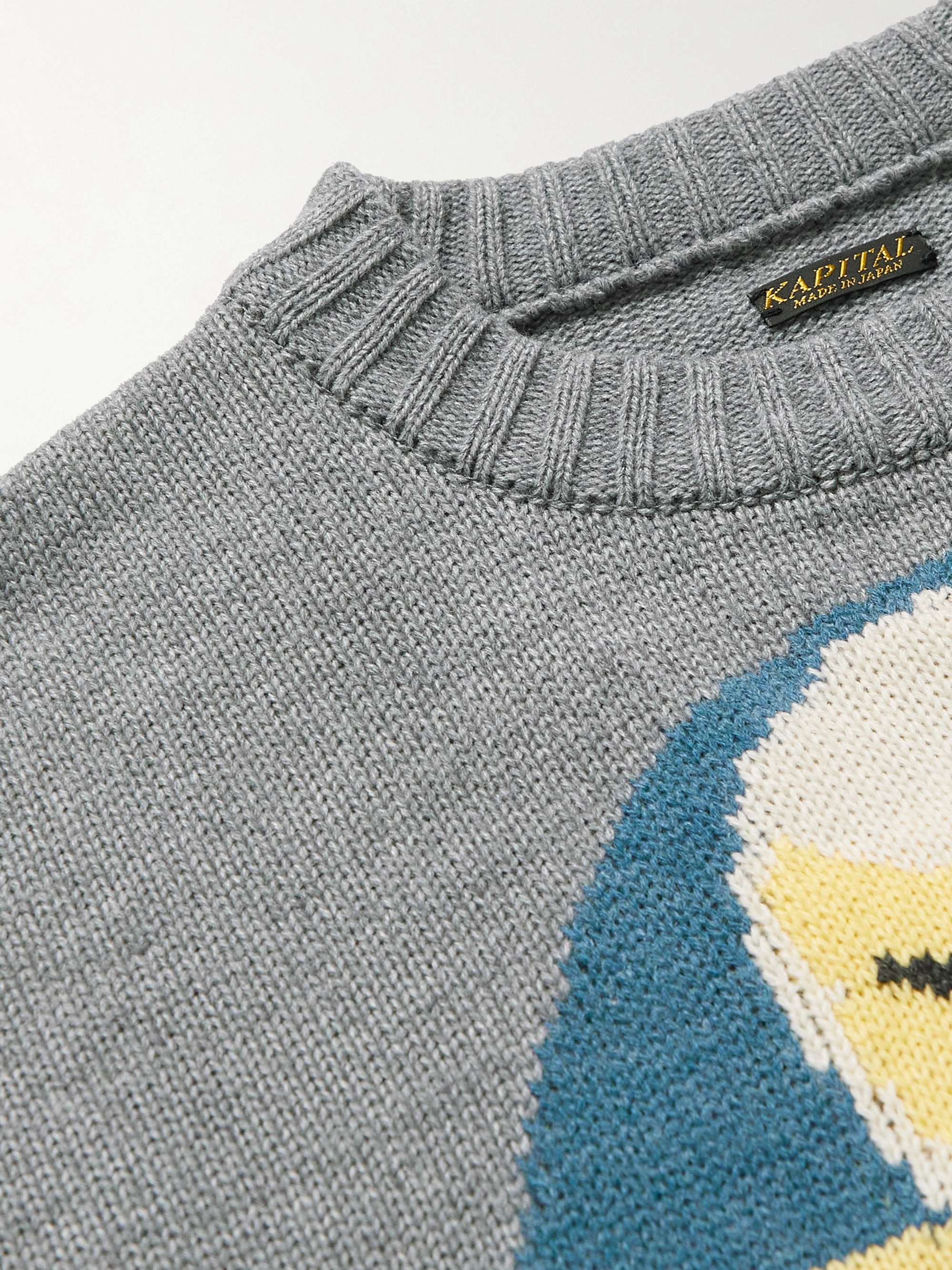KAPITAL Fat Cat Intarsia Sweater