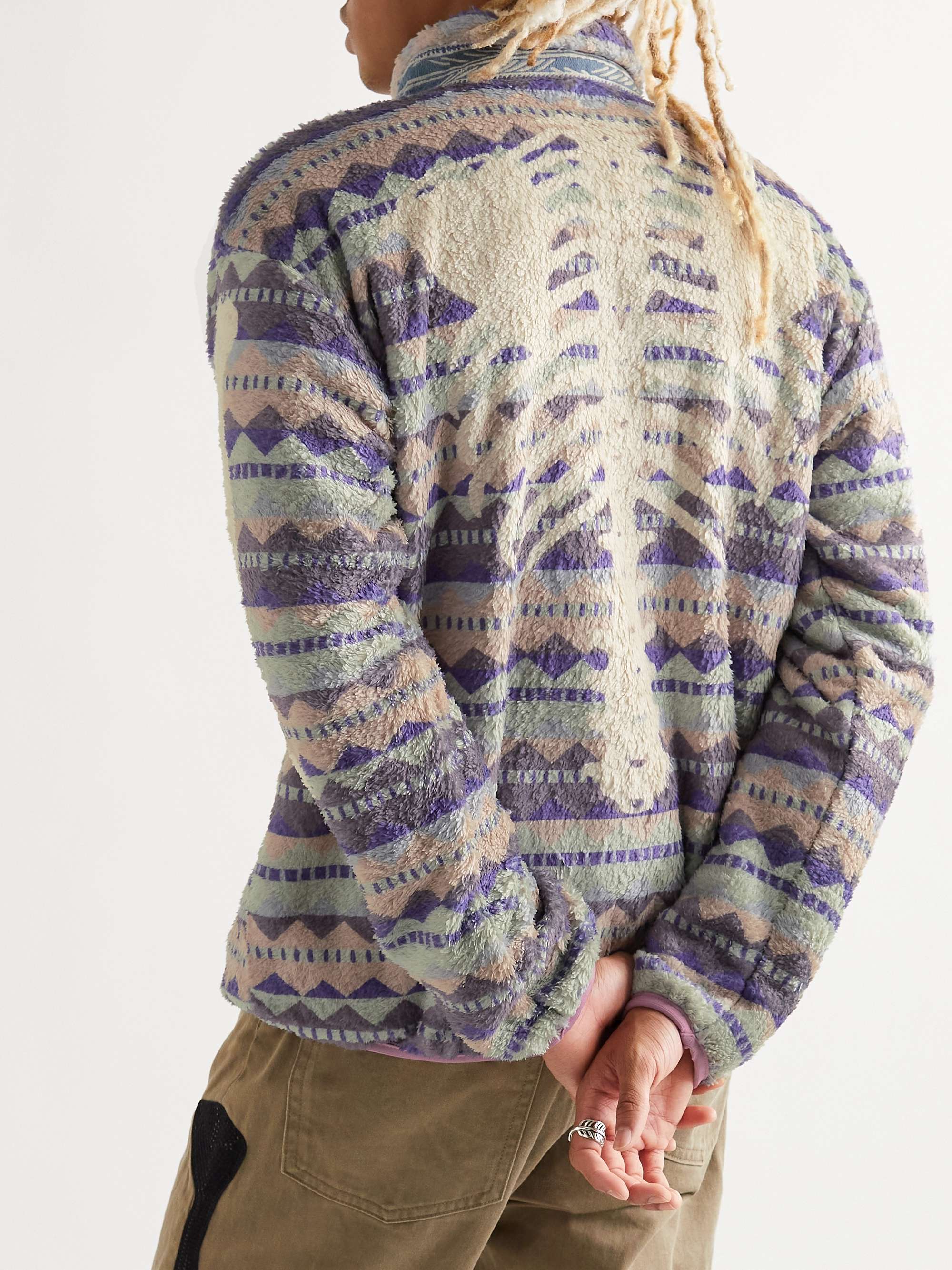 KAPITAL Ashland Printed Fleece Zip-Up Sweatshirt