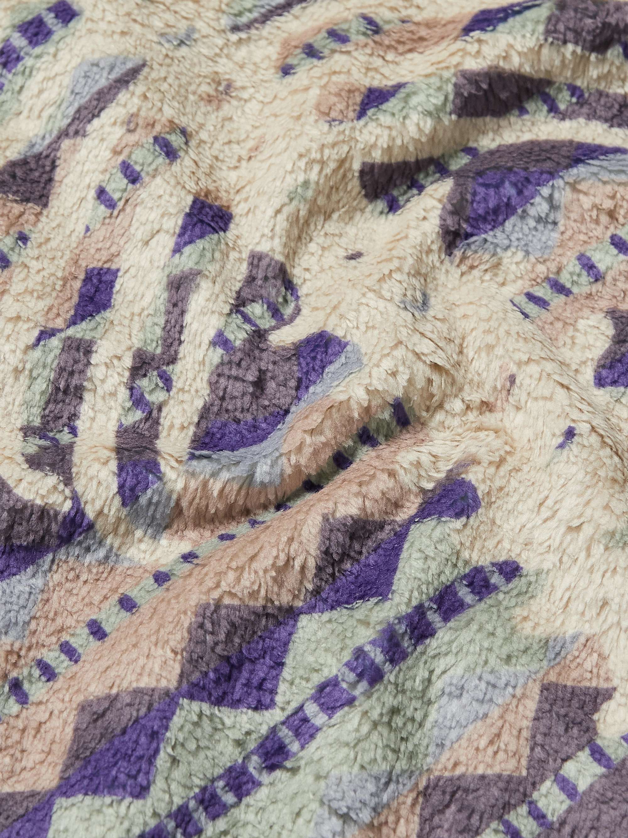 KAPITAL Ashland Printed Fleece Zip-Up Sweatshirt