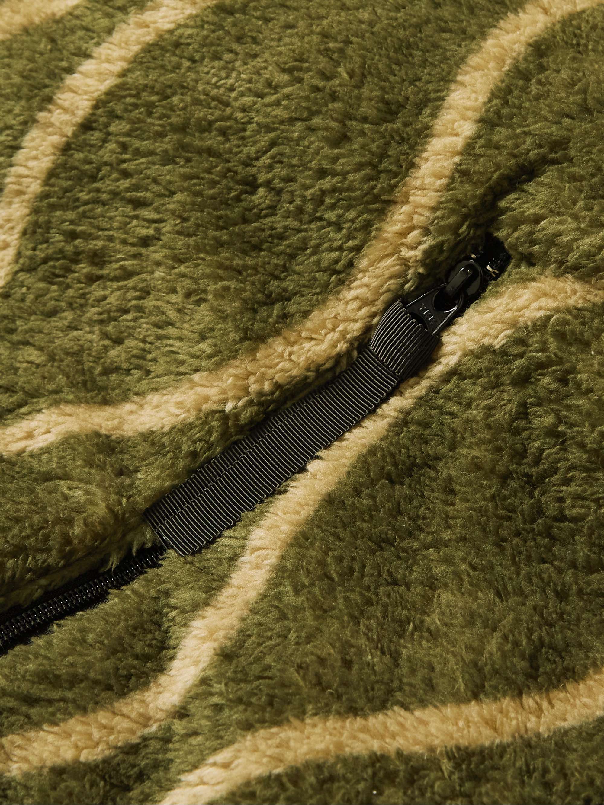 KAPITAL Jacquard-Trimmed Striped Fleece Jacket