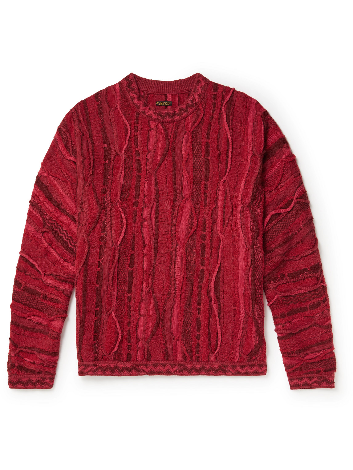 Kapital Jacquard-knit Cotton-blend Sweater In Red