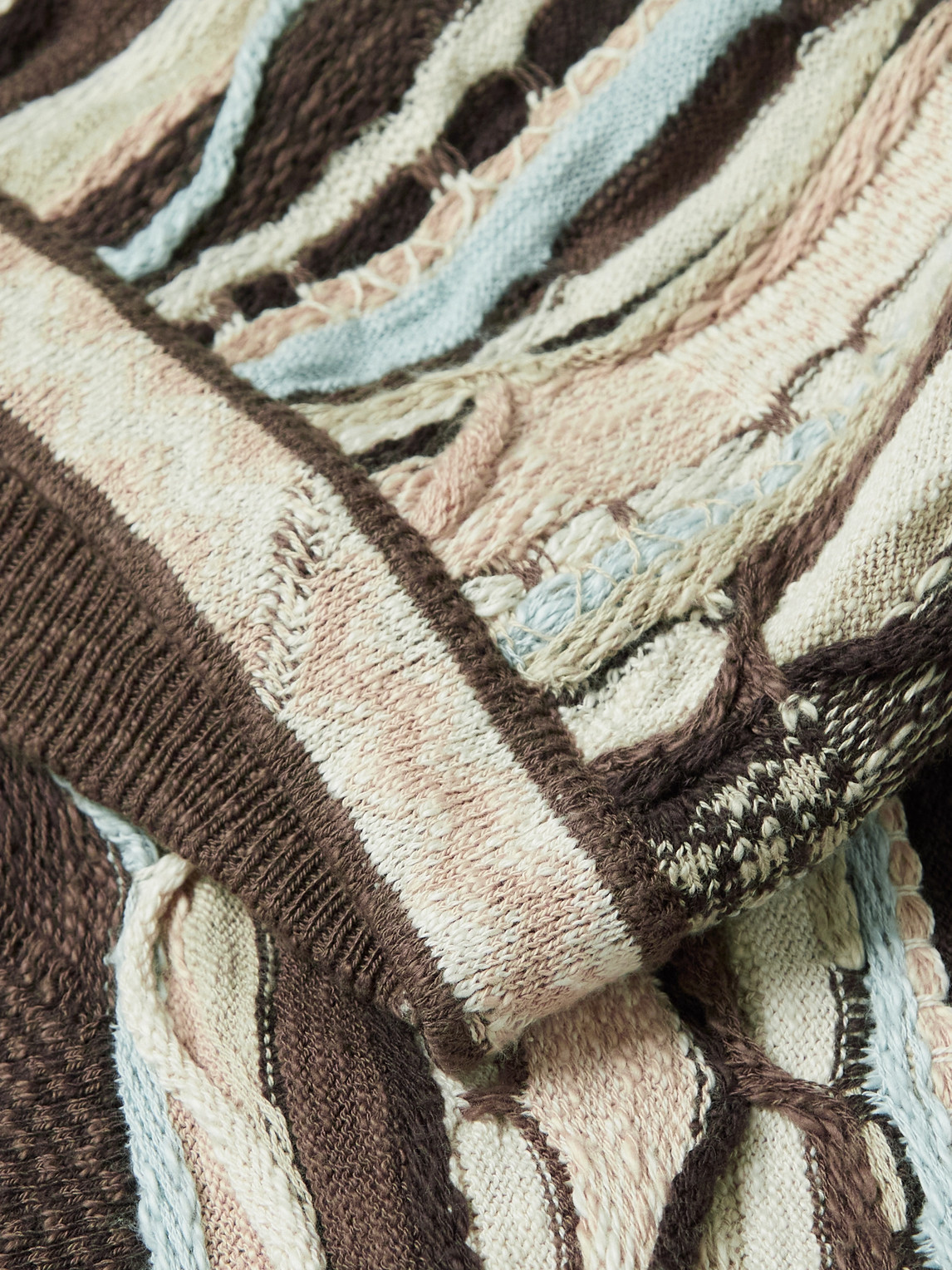 Shop Kapital Cotton-jacquard Sweater In Brown
