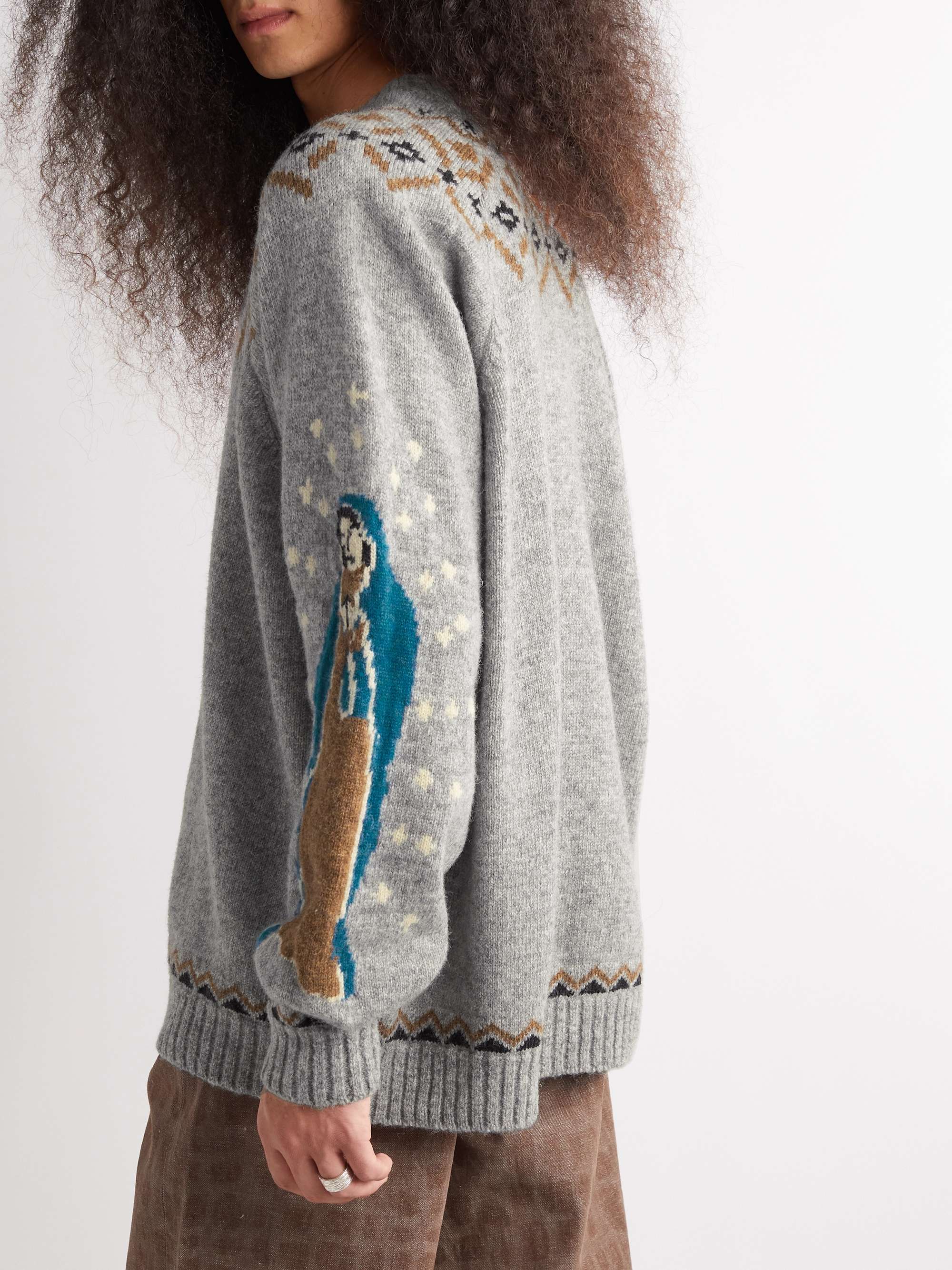 KAPITAL Intarsia Wool Sweater