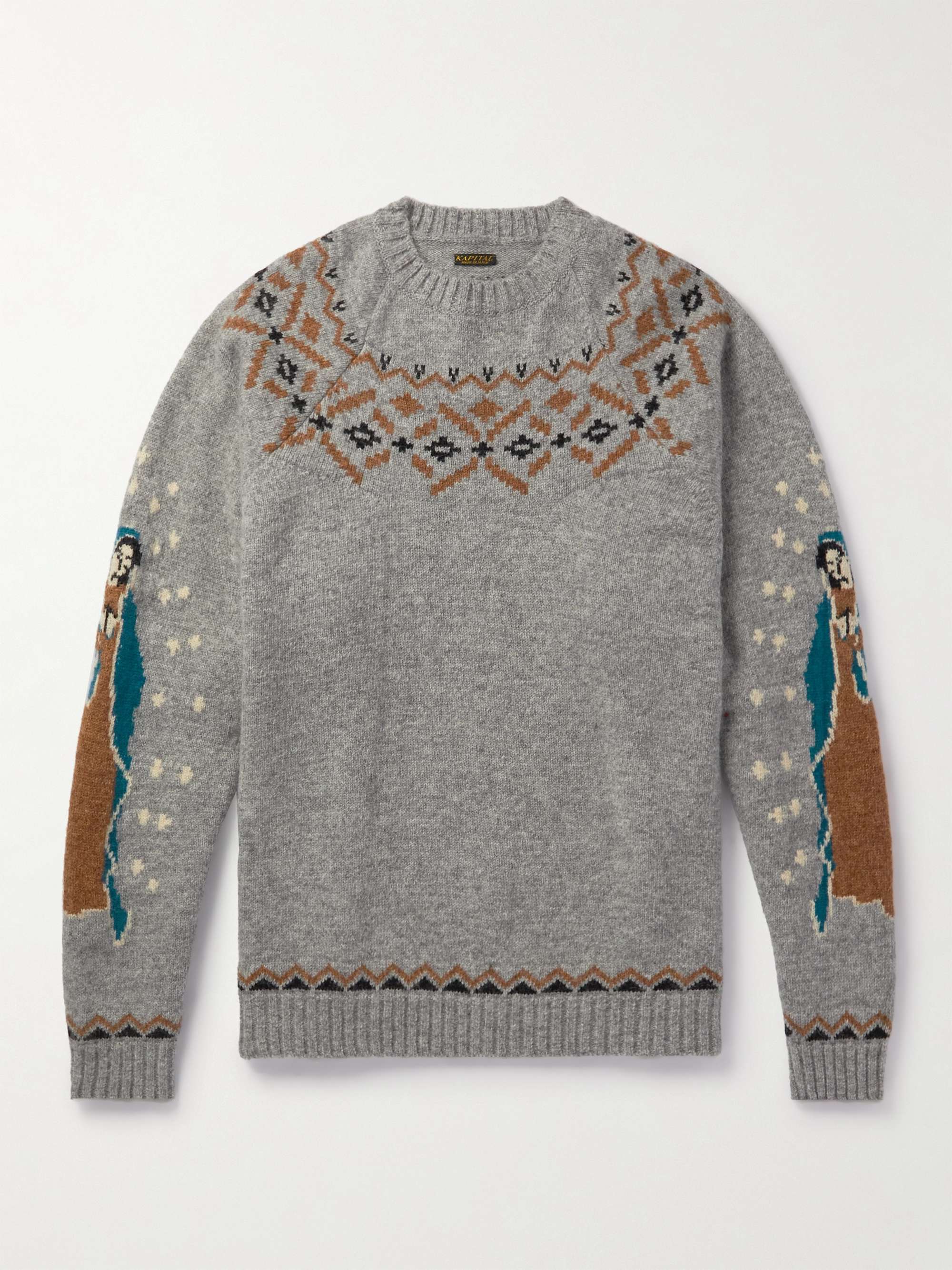 KAPITAL Intarsia Wool Sweater for Men | MR PORTER