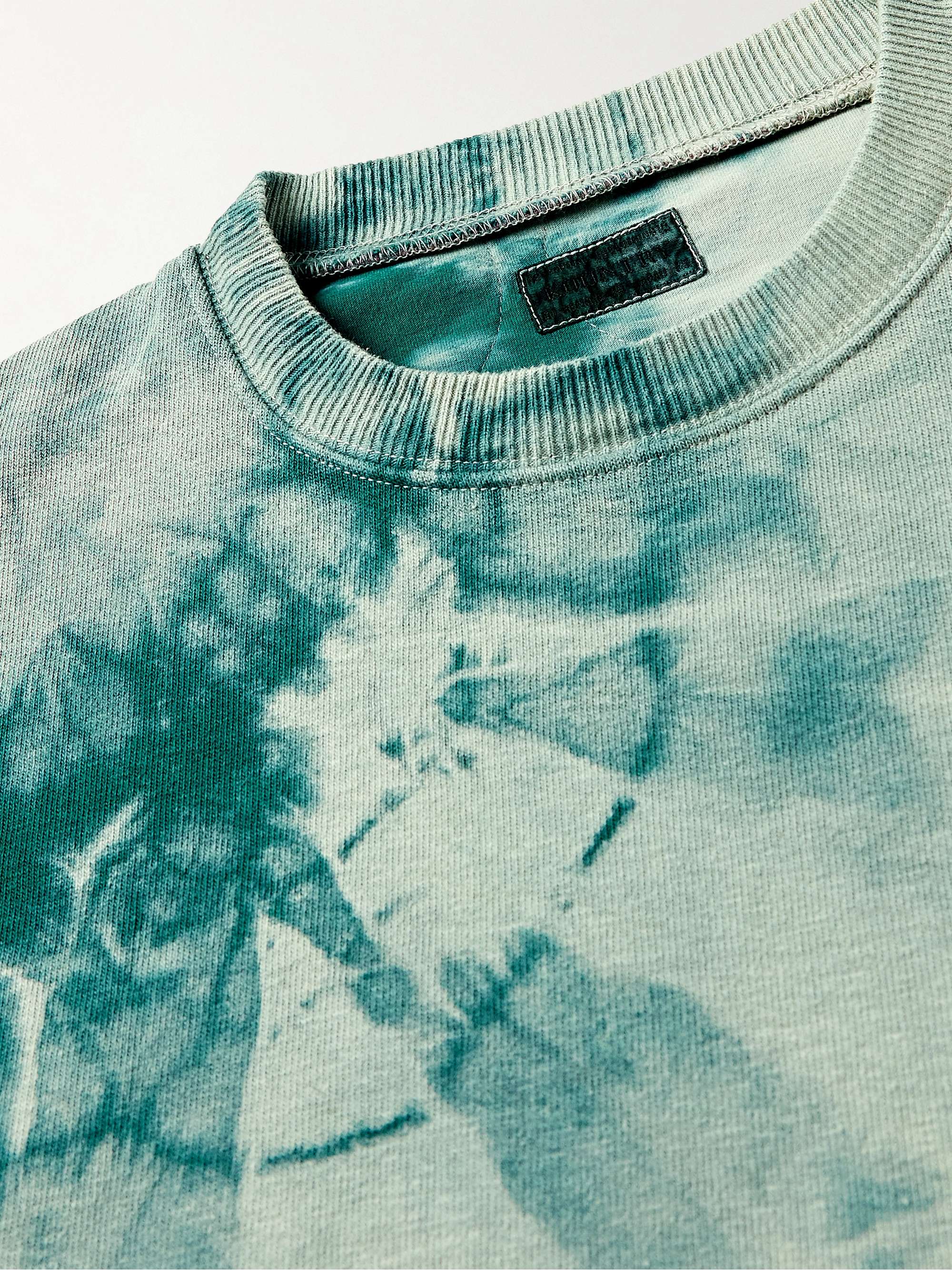 KAPITAL Tie-Dyed Cotton-Jersey and Printed Quilted Shell Sweatshirt