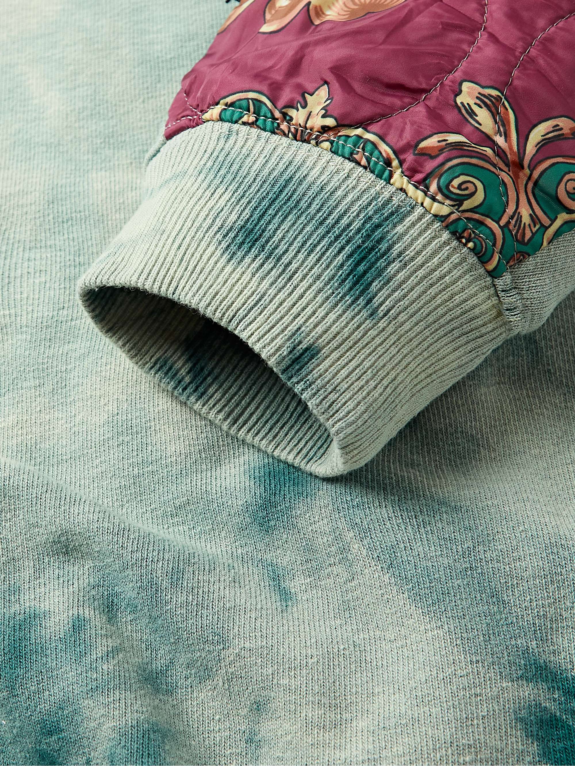KAPITAL Tie-Dyed Cotton-Jersey and Printed Quilted Shell Sweatshirt