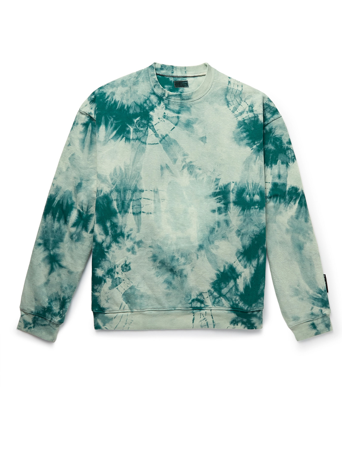 Kapital Tie-dyed Cotton-jersey And Printed Quilted Shell Sweatshirt In Green
