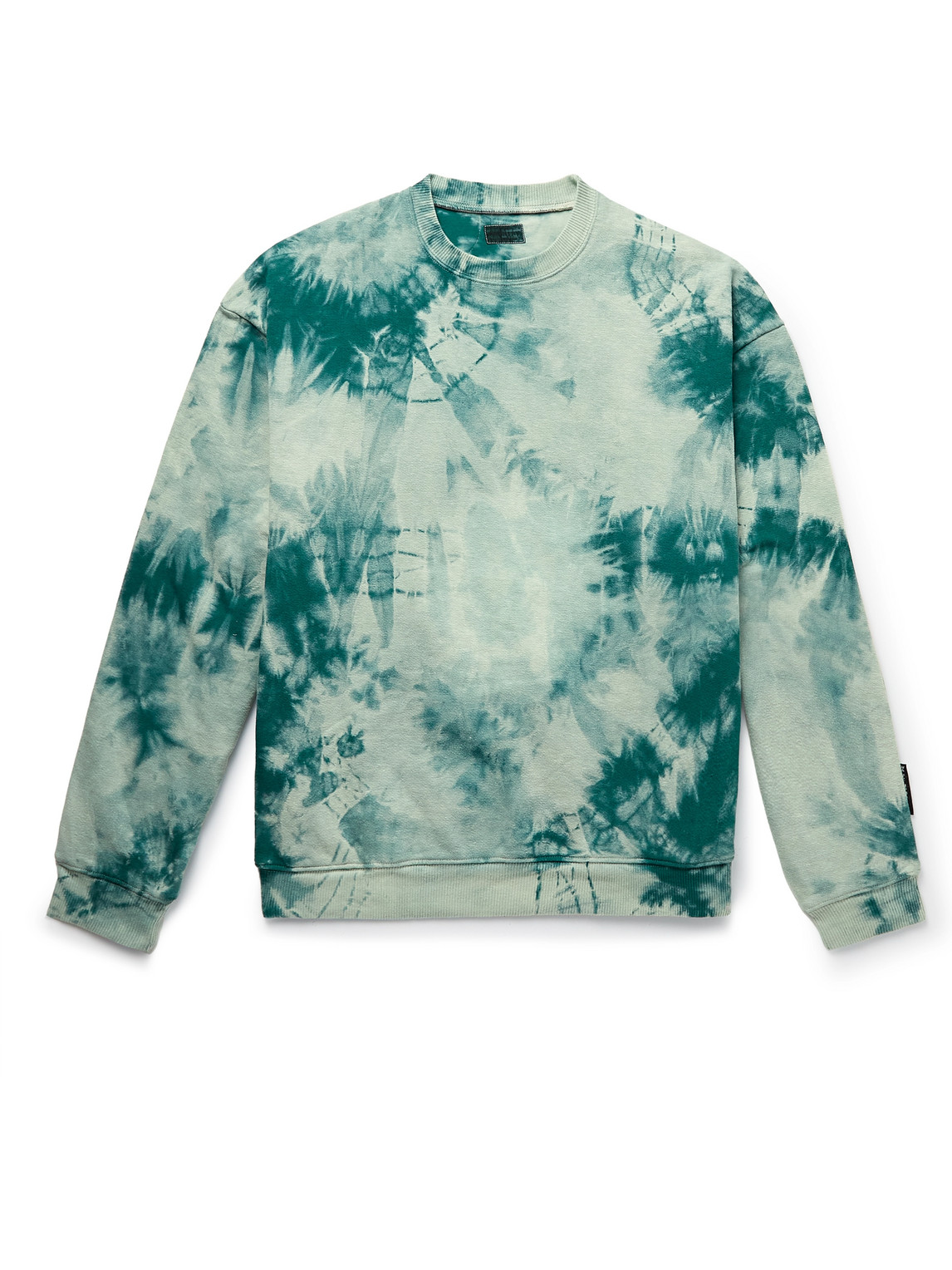 Tie-Dyed Cotton-Jersey and Printed Quilted Shell Sweatshirt