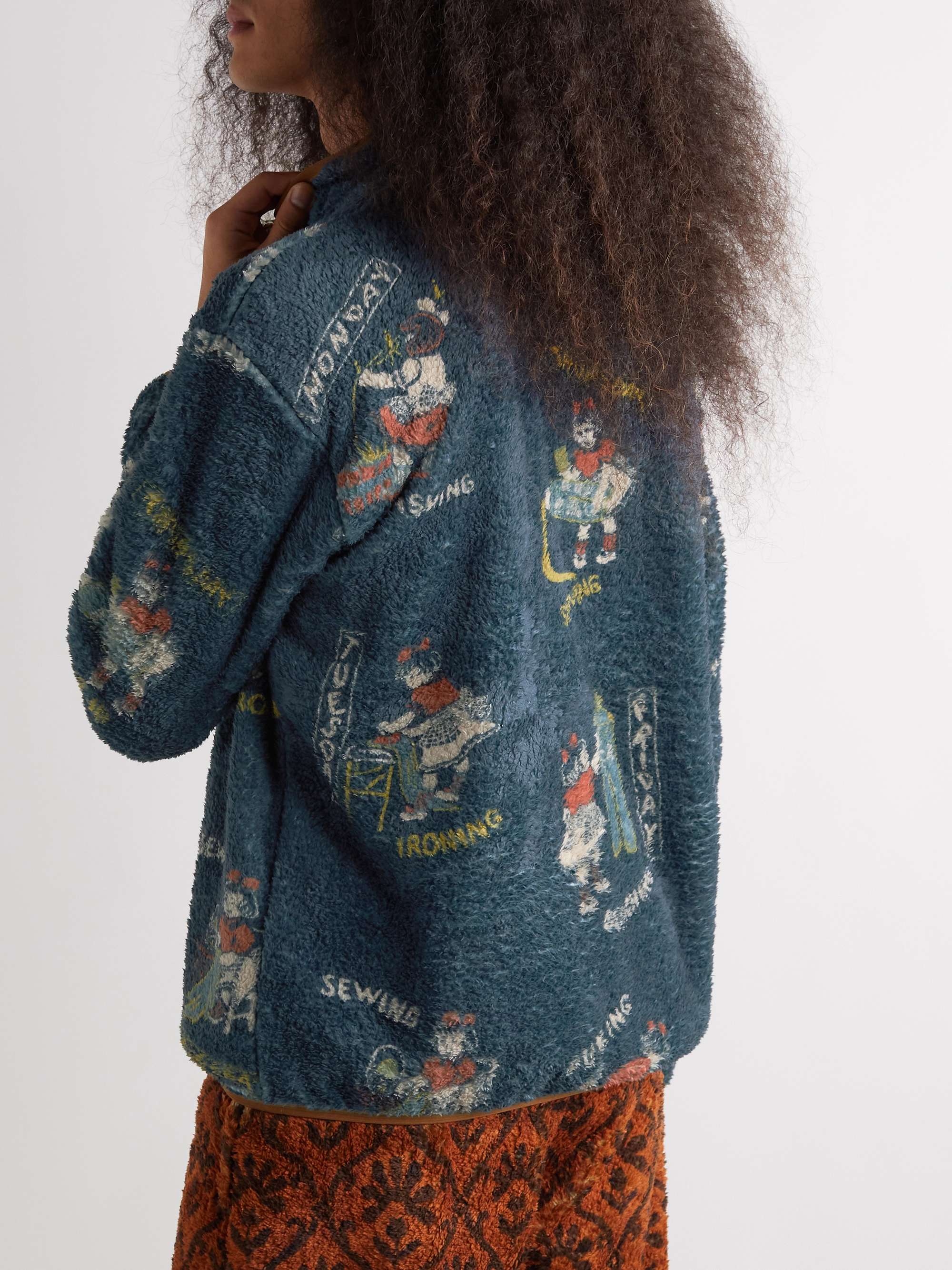 KAPITAL Kountry Calendar Printed Fleece Sweatshirt