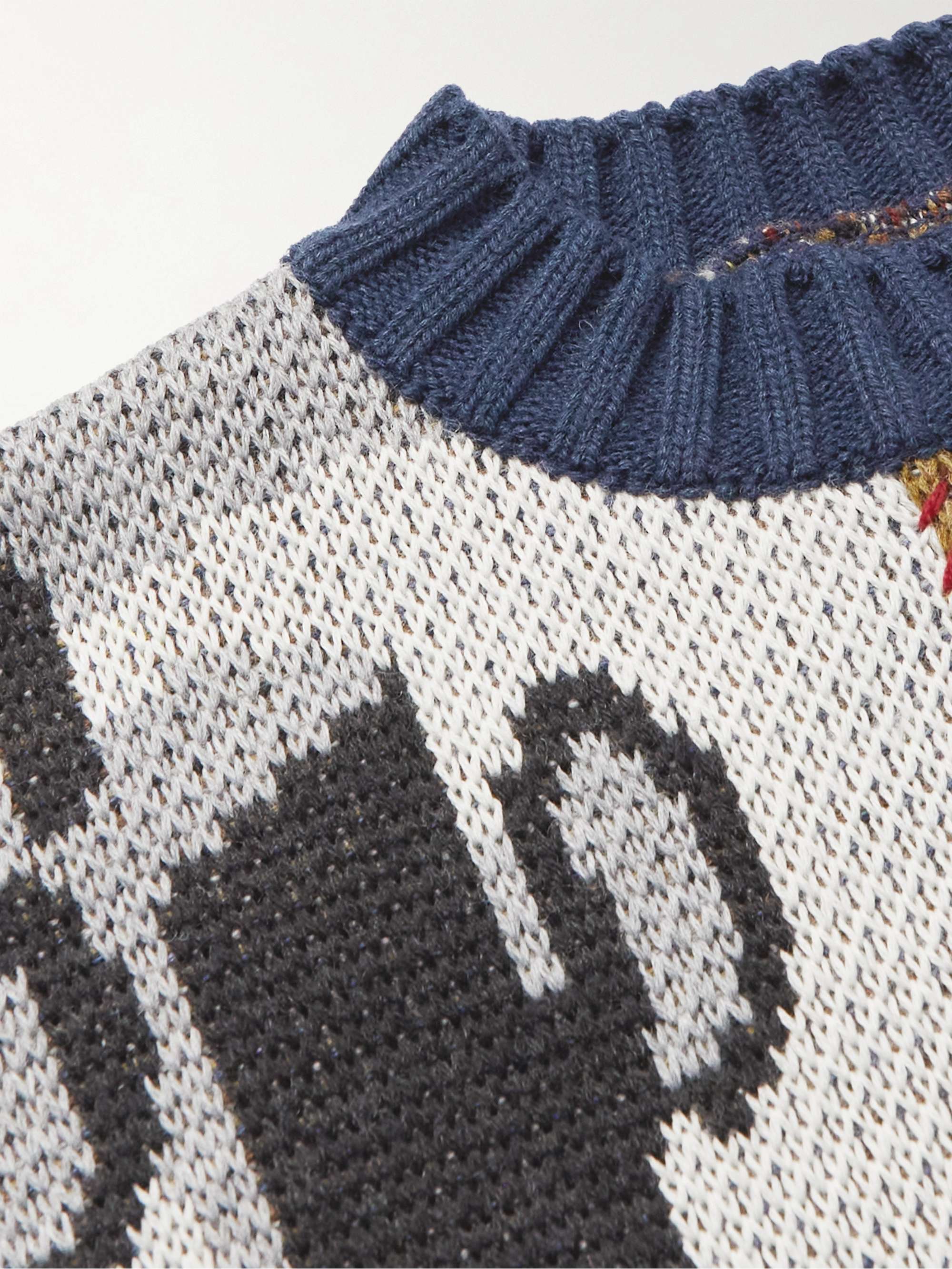 KAPITAL Kurogane Mishin Jacquard-Knit Wool-Blend Sweater