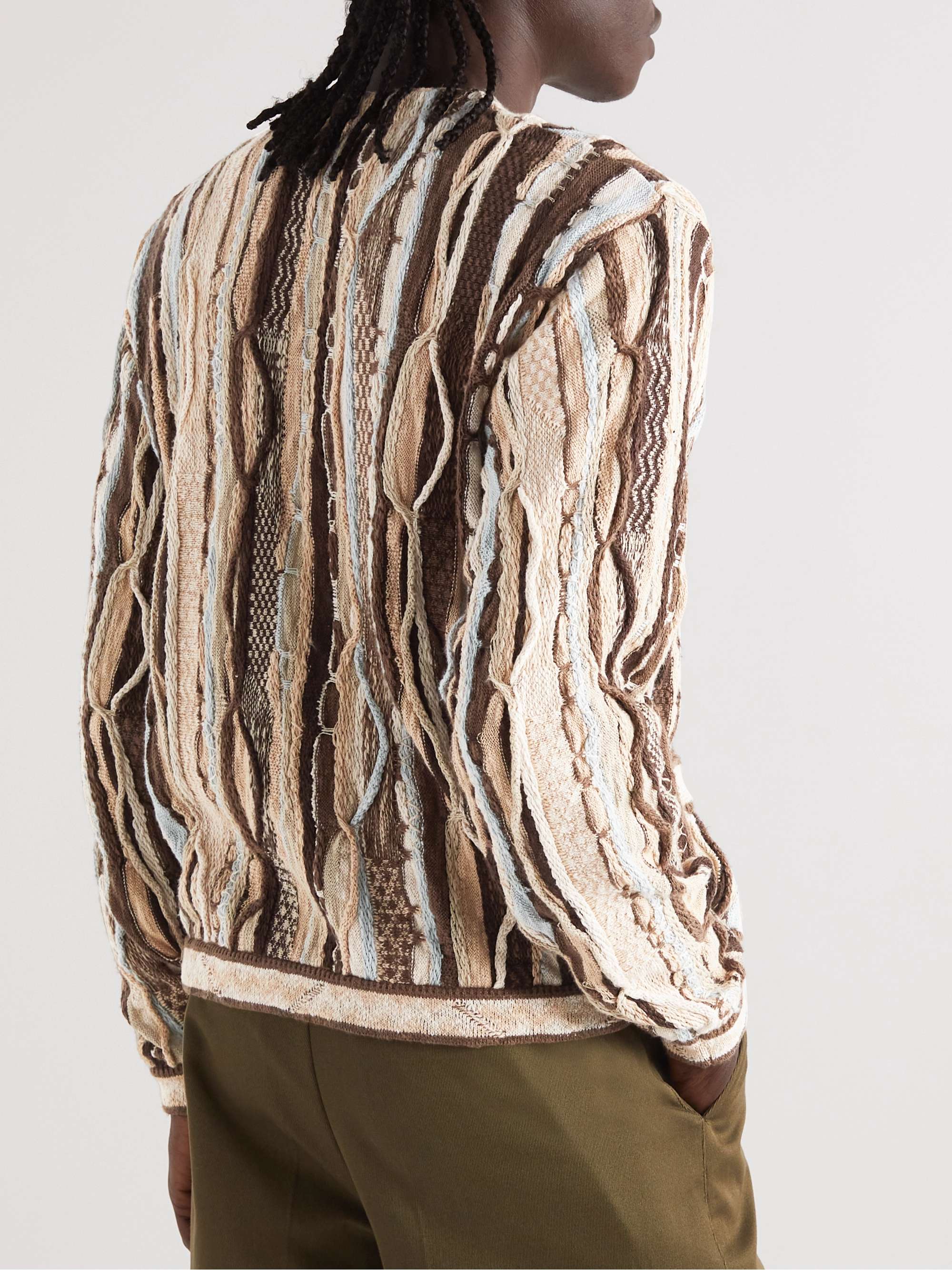 KAPITAL Gaudy Intarsia Cotton-Bouclé Cardigan
