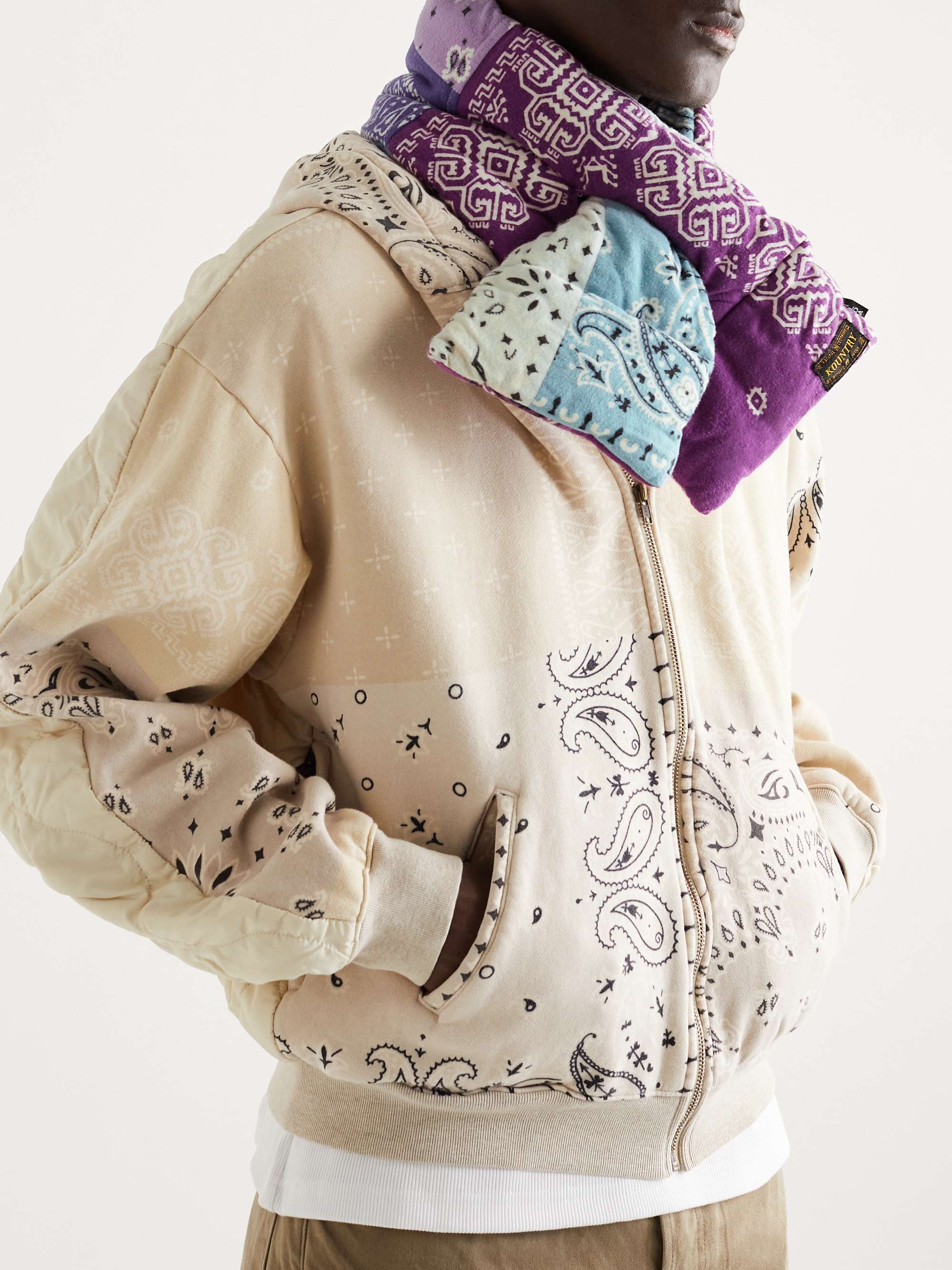 KAPITAL Kesa Reversible Padded Printed Fleece Scarf
