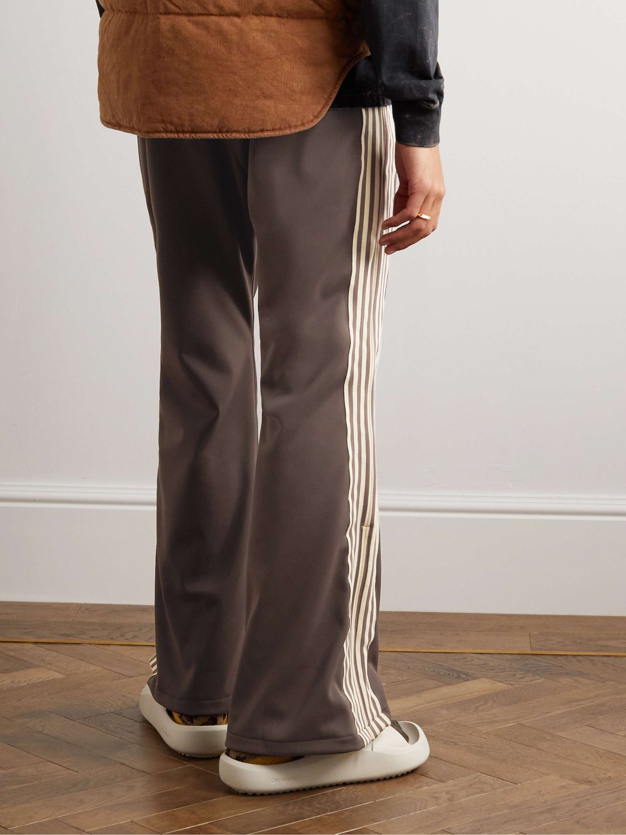 KAPITAL Flared Striped Tech-Jersey Track Pants