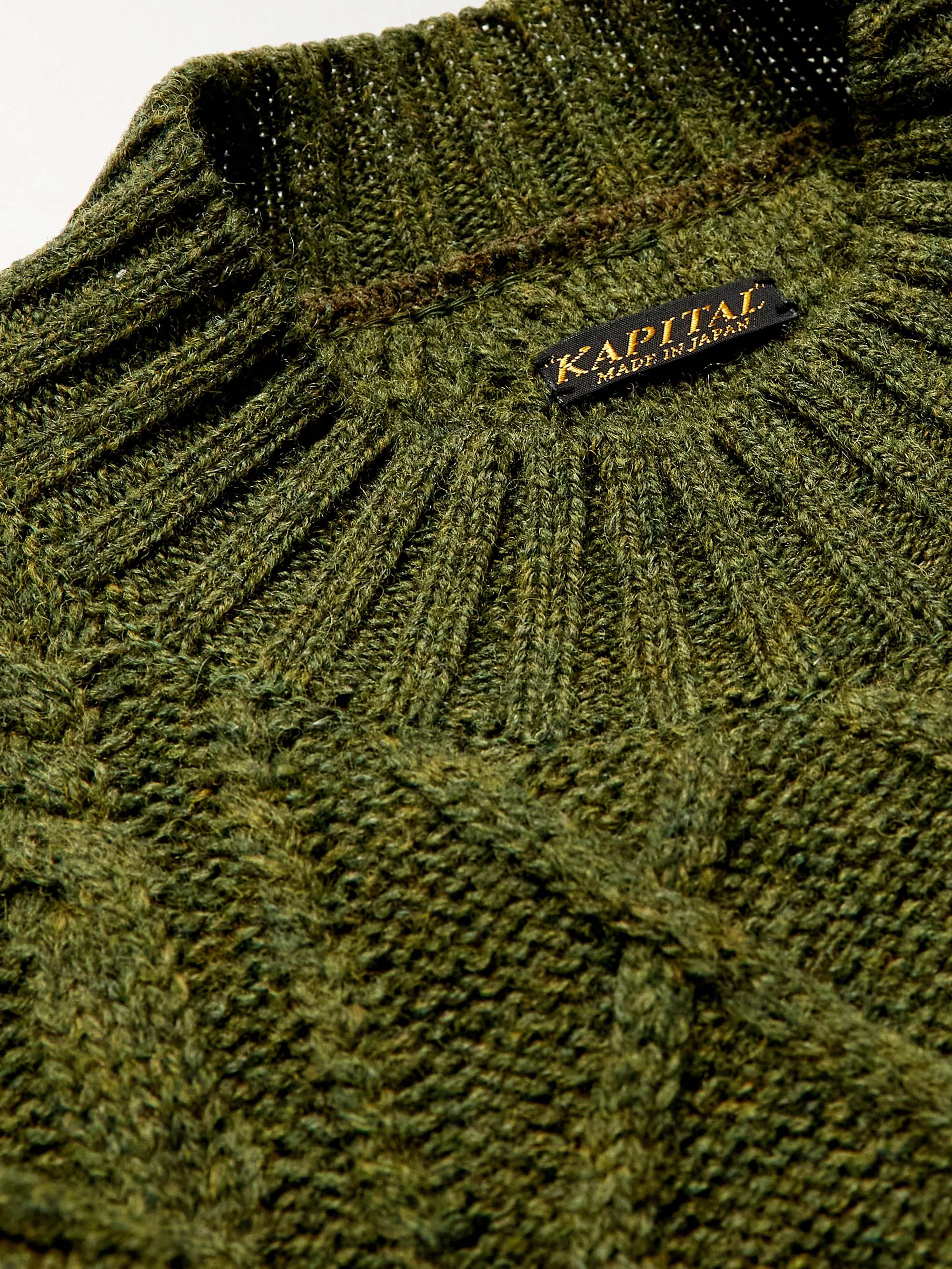 KAPITAL Intarsia Cable-Knit Wool-Blend Sweater