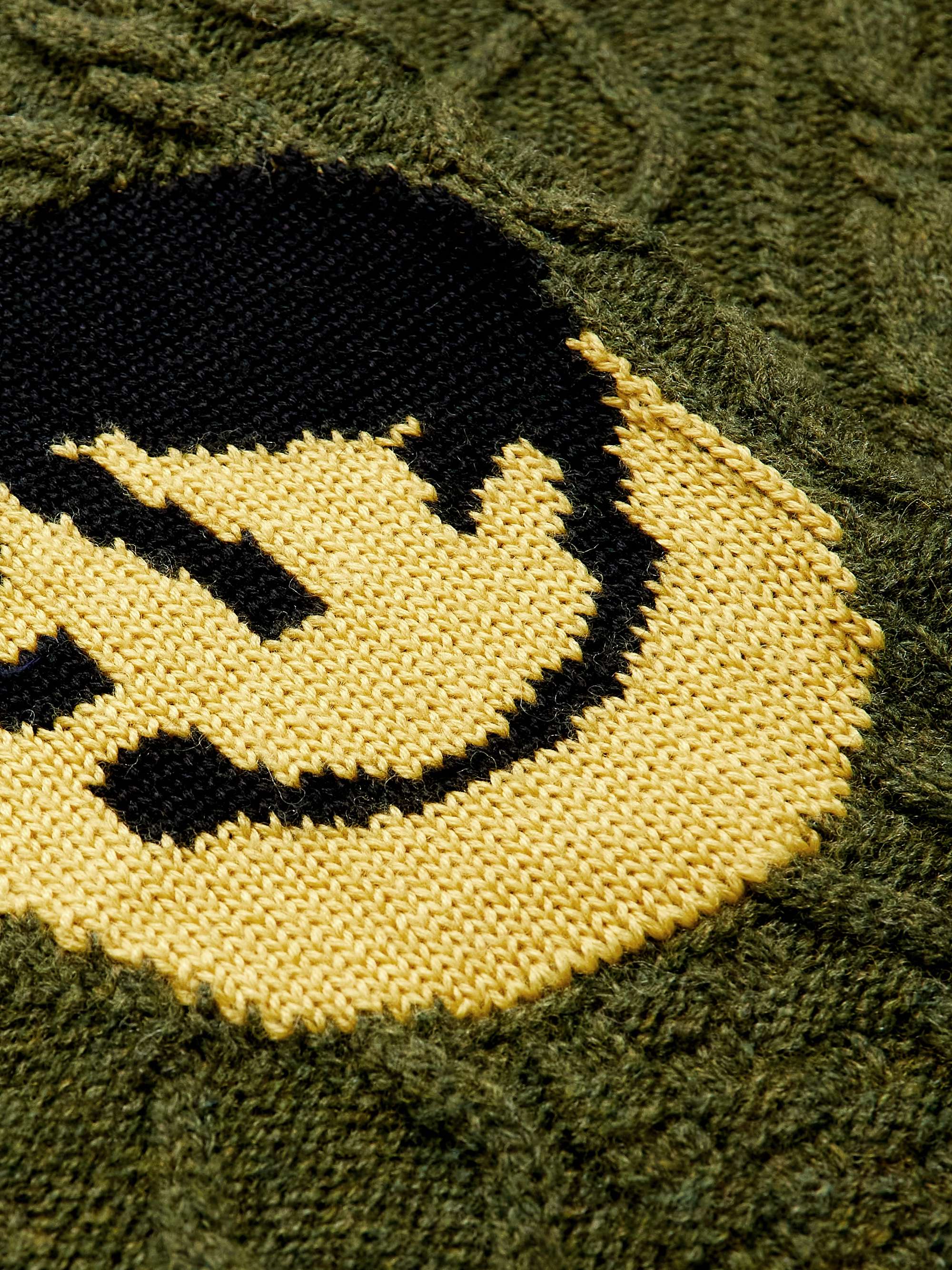 KAPITAL Intarsia Cable-Knit Wool-Blend Sweater