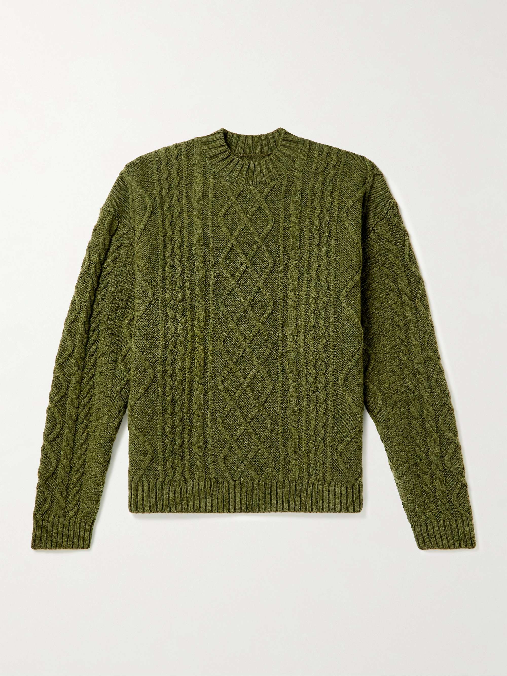KAPITAL Intarsia Cable-Knit Wool-Blend Sweater