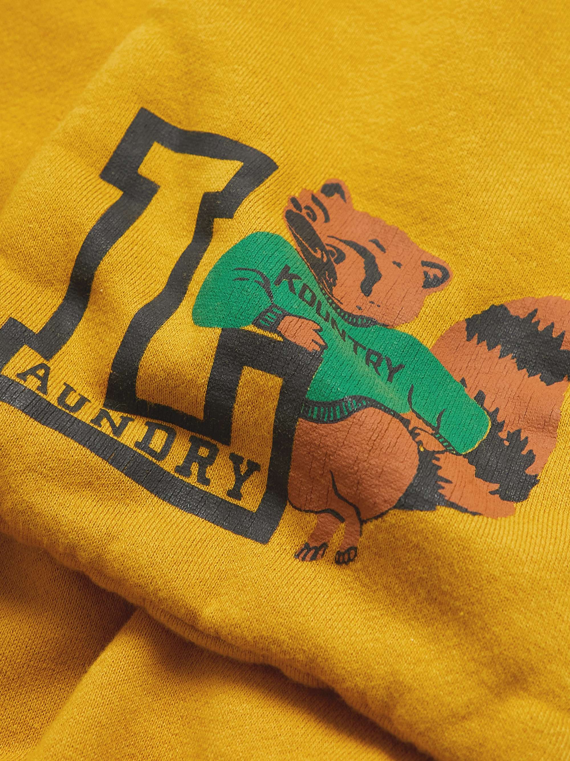 KAPITAL Scarf-Detail Logo-Print Cotton-Jersey Hoodie