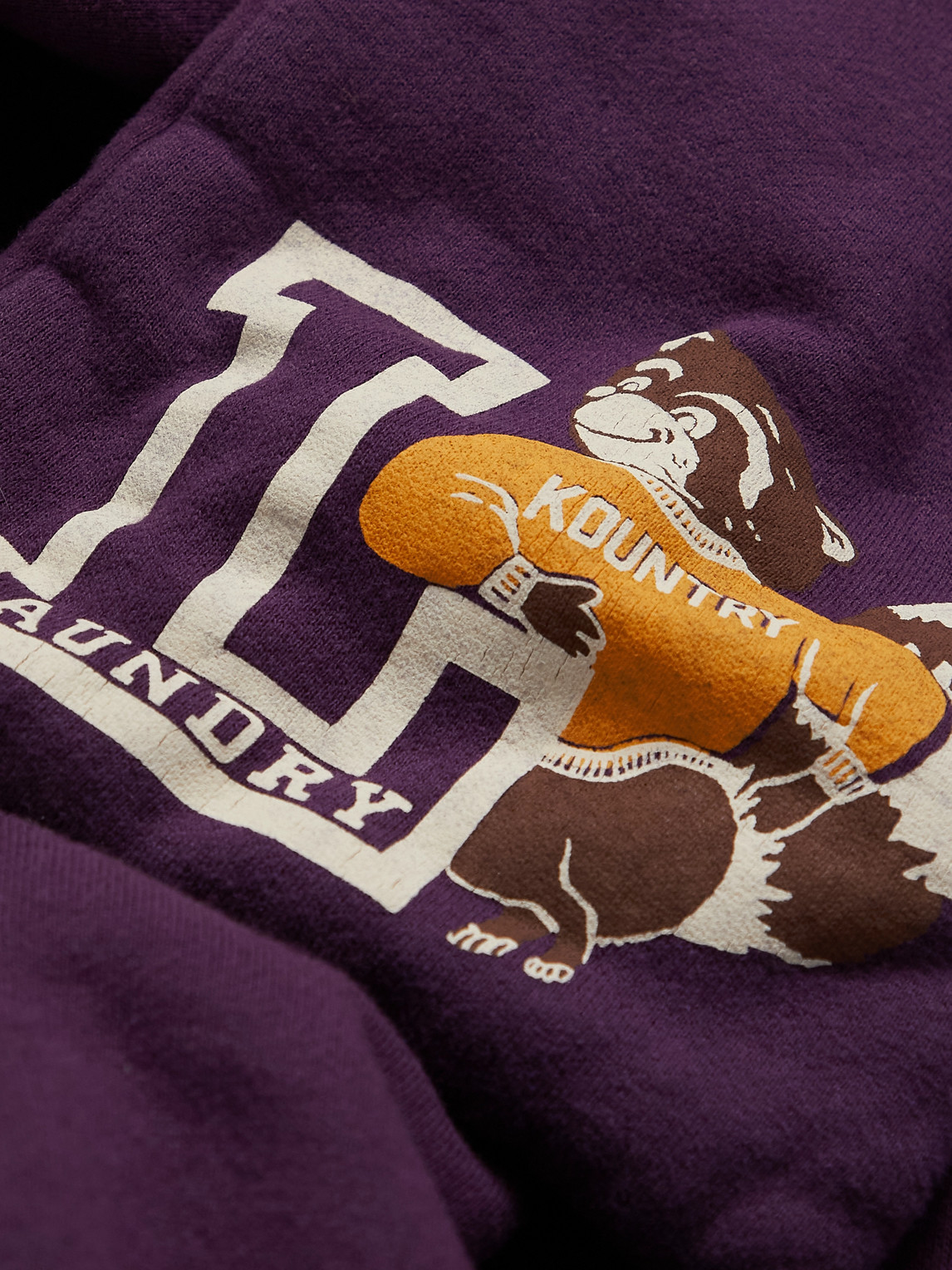 Kapital Scarf-detail Logo-print Cotton-jersey Hoodie In Purple