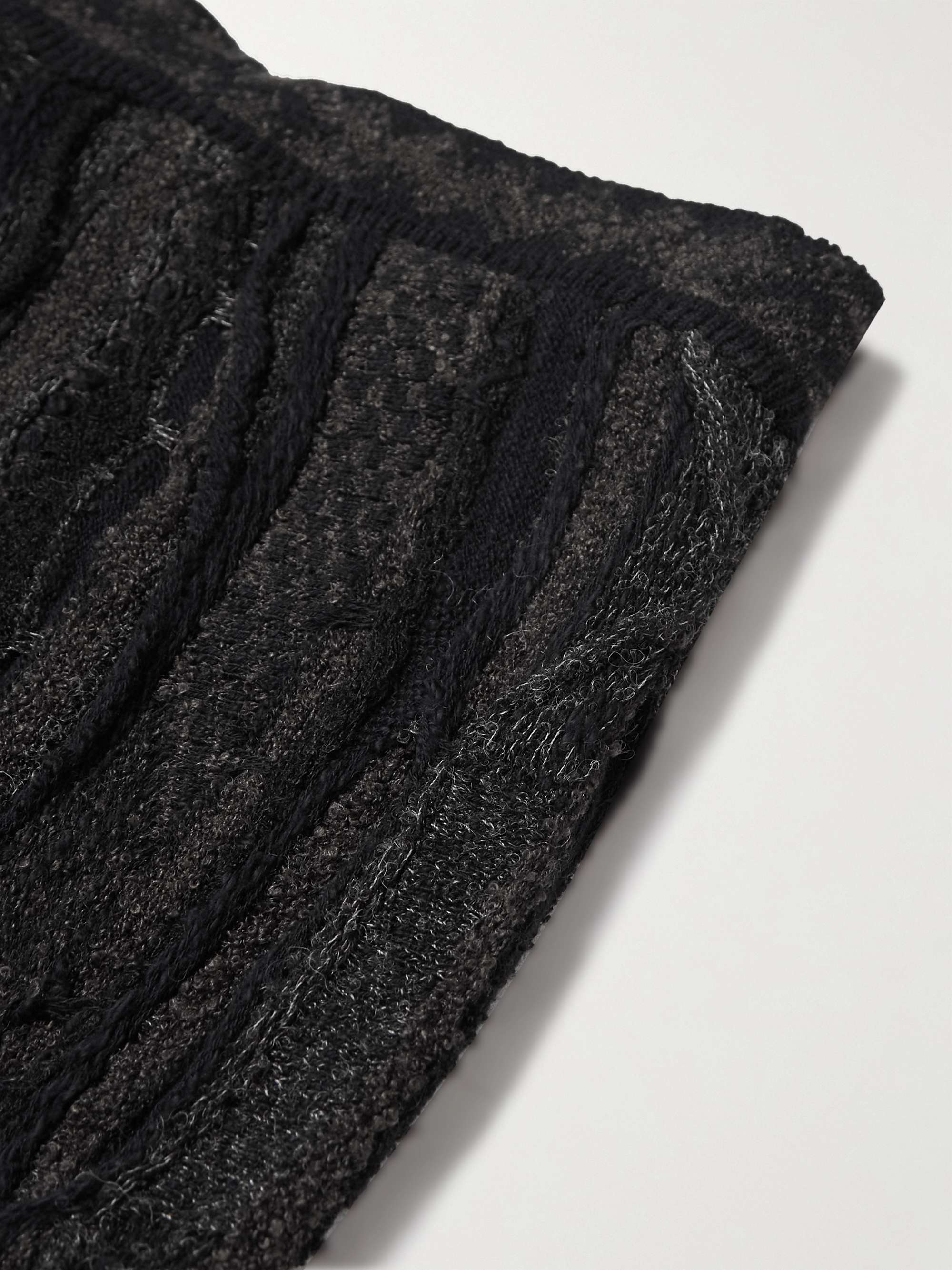KAPITAL Tapered Jacquard-Knit Cotton-Blend Drawstring Trousers