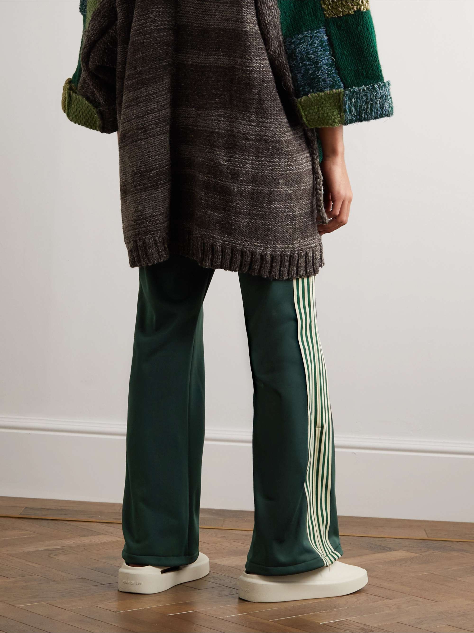 KAPITAL Flared Striped Tech-Jersey Track Pants