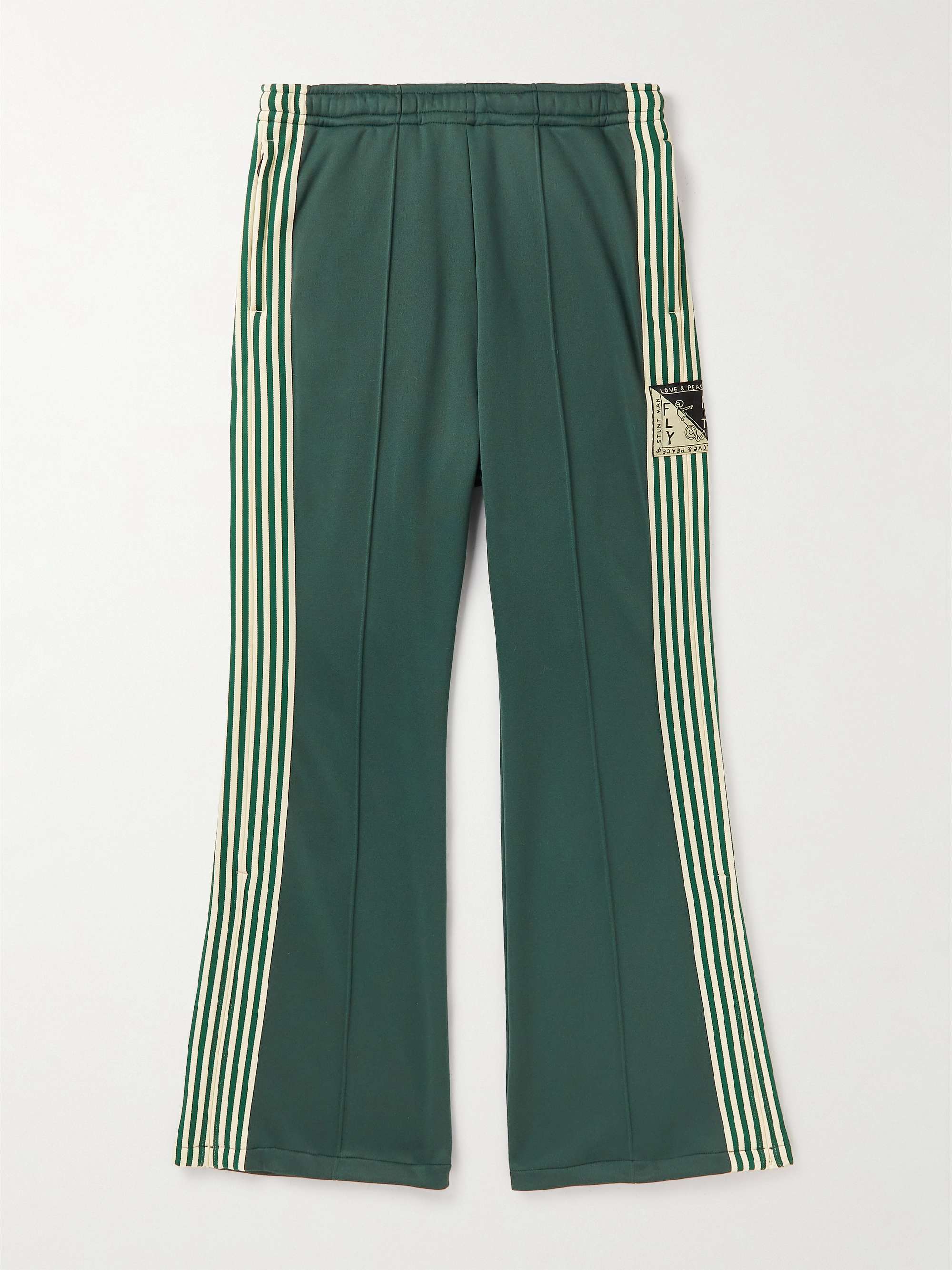 Flared Striped Tech-Jersey Track Pants